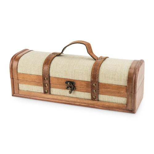 1 - Bottle Vintage Striped Trunk Wine Box | Zigeze