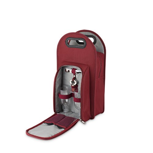 2 - Bottle Tote in Burgundy & Gray | Zigeze