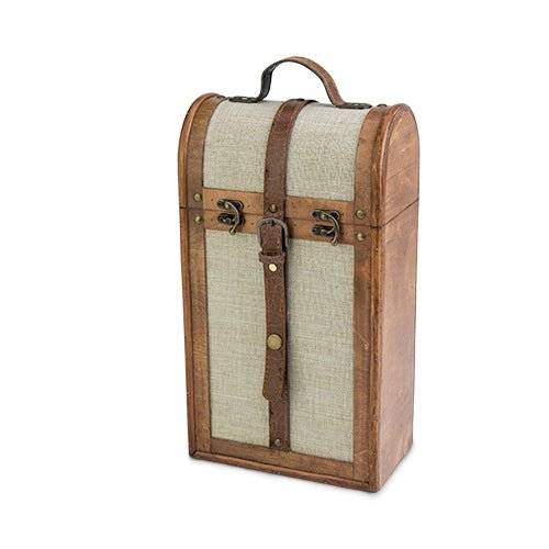 2 - Bottle Vintage Trunk Pine Wood Wine Box | Zigeze