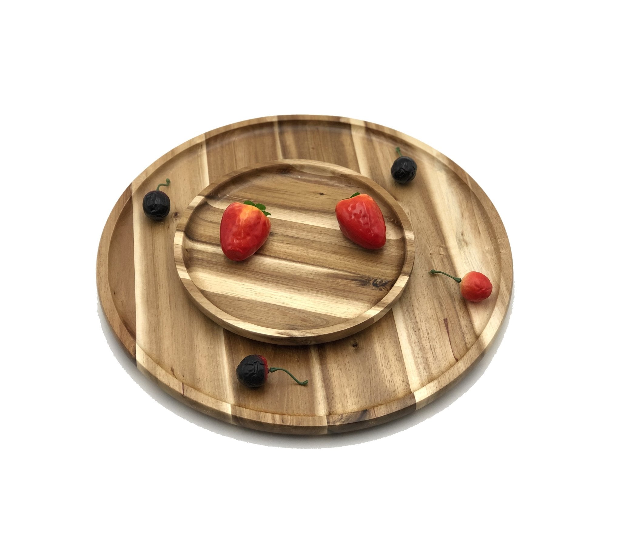 2 Medium Acacia Serving Platters | Zigeze