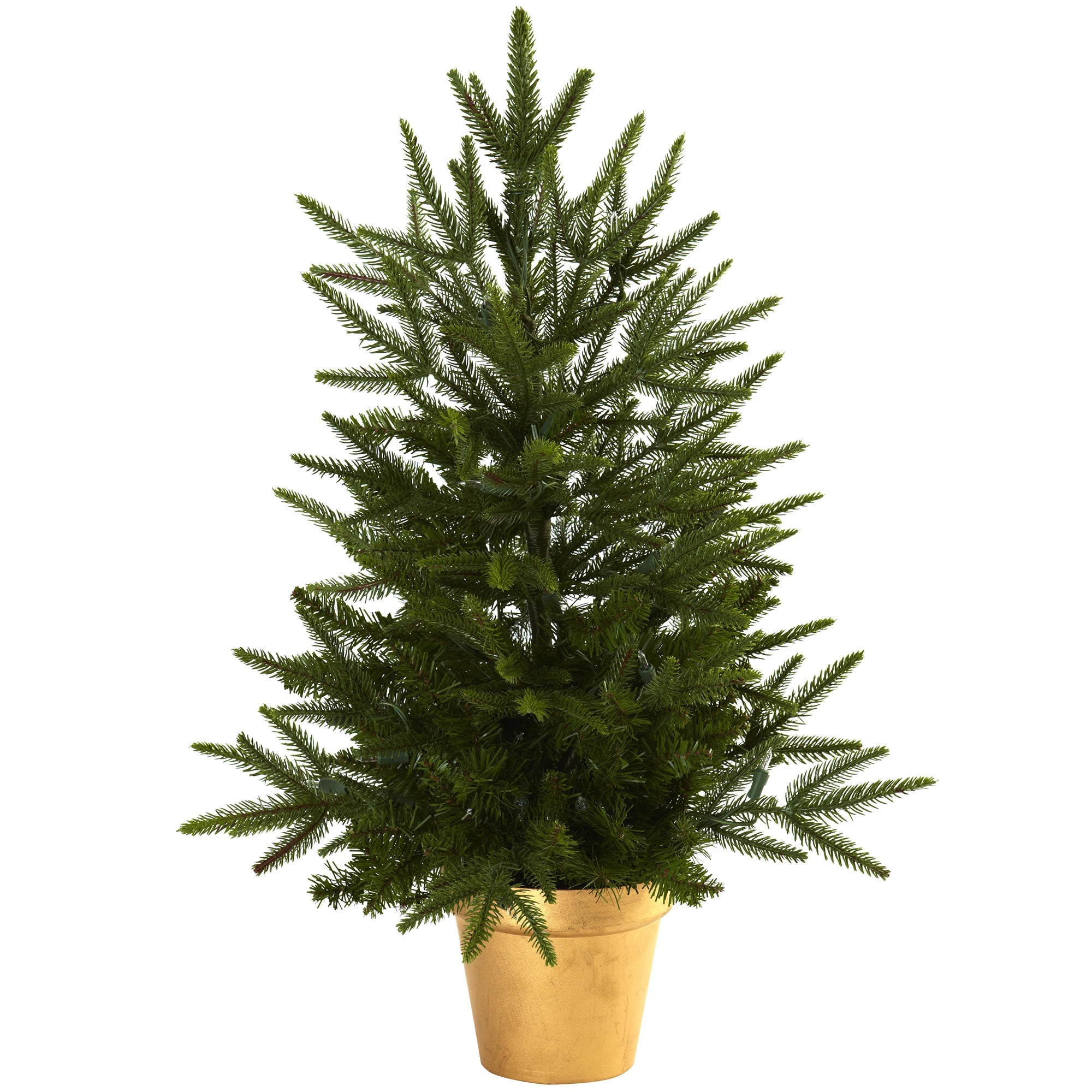 2.5' Tree with Golden Planter and Clear Lights | Zigeze