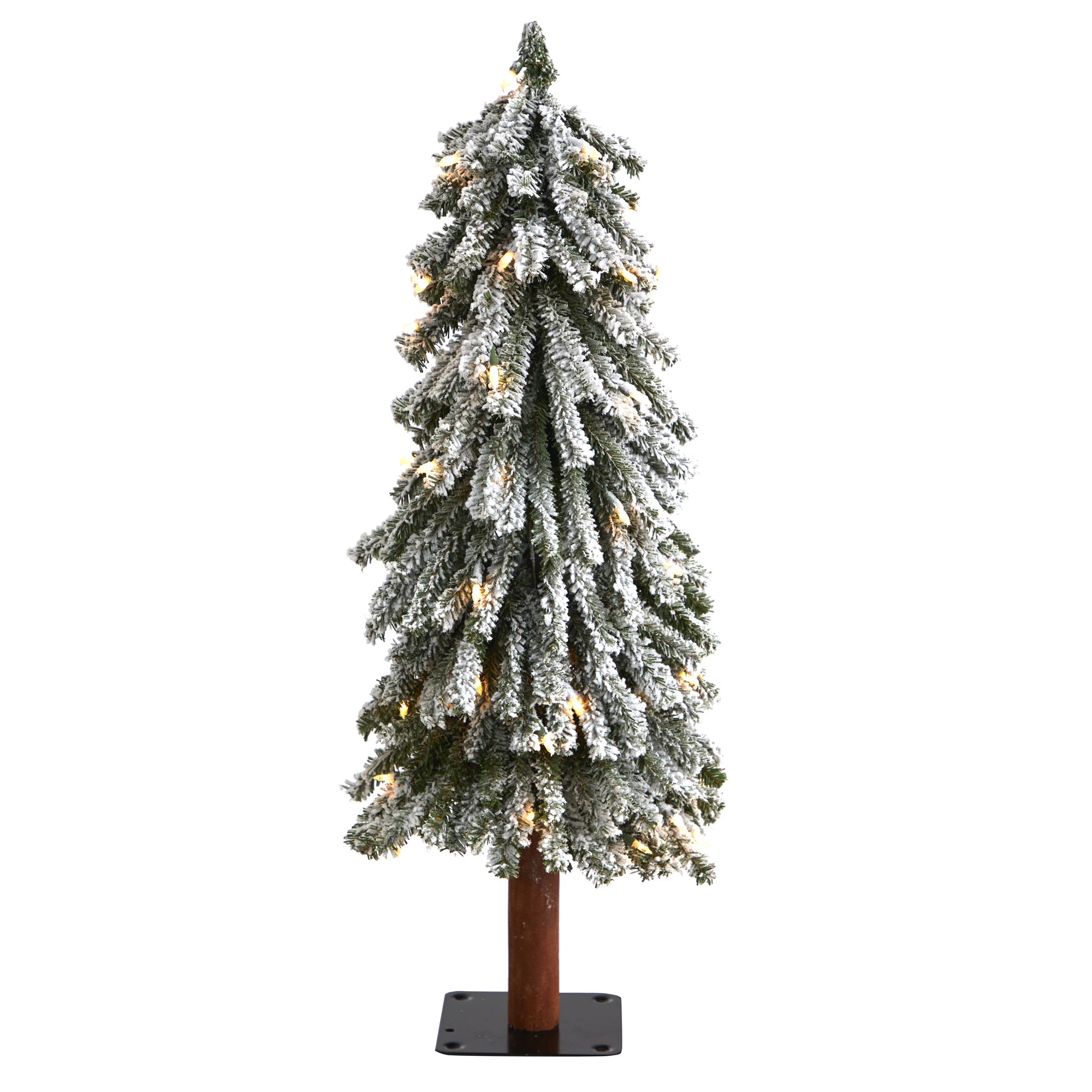 3' Flocked Grand Alpine with 50 Clear Lights and 193 Branches | Zigeze