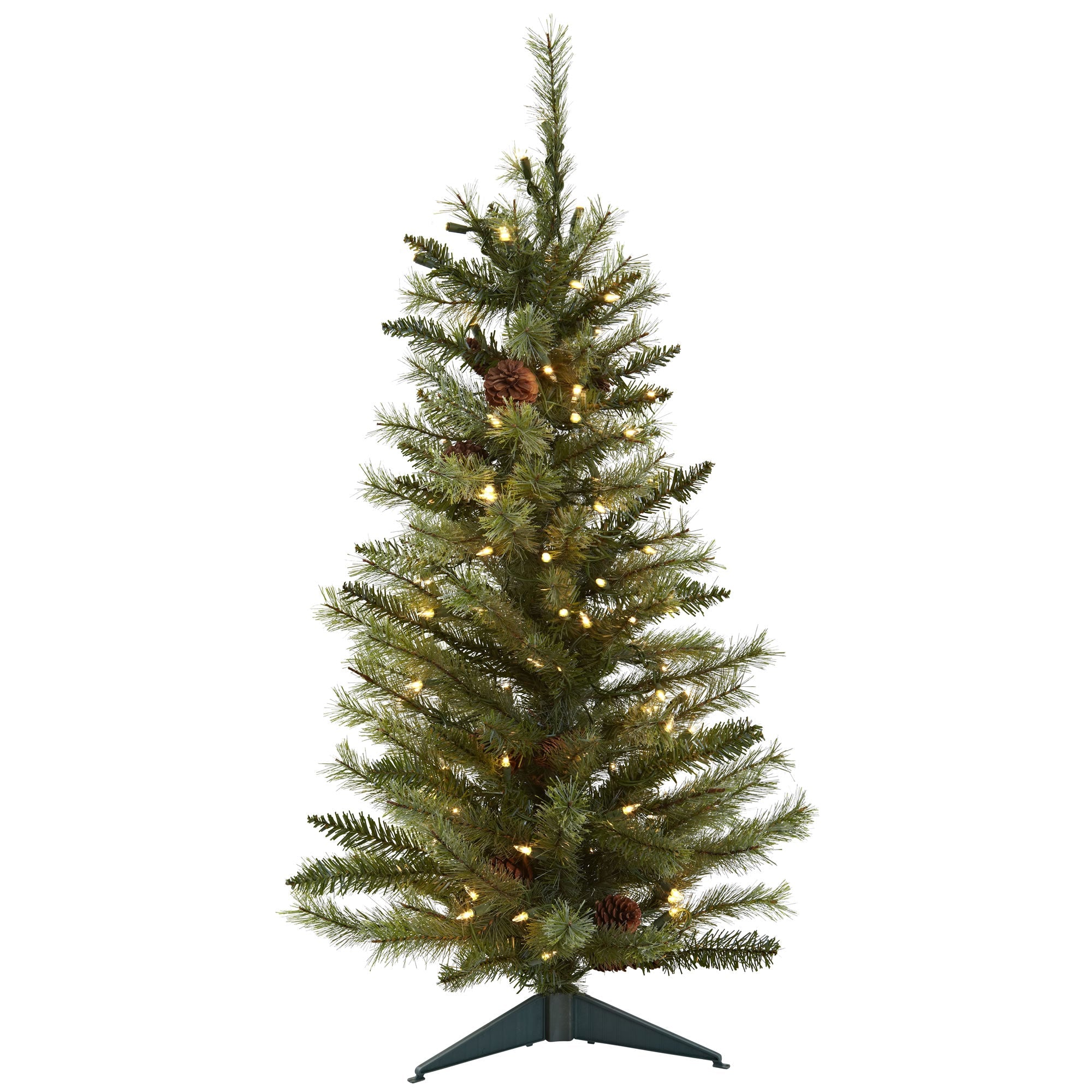 3' Holiday Tree with Pine Cones and Clear Lights | Zigeze