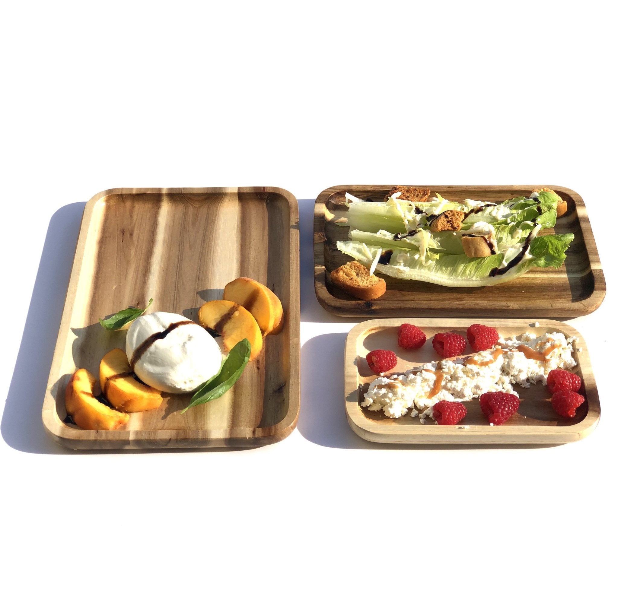 3 - piece Acacia Serving Platter Set | Zigeze