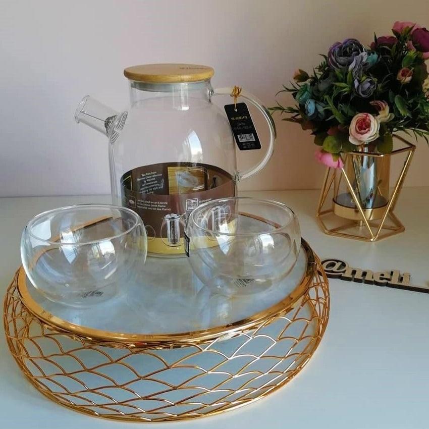 3 - Piece Glass Tea Set For Two | Zigeze