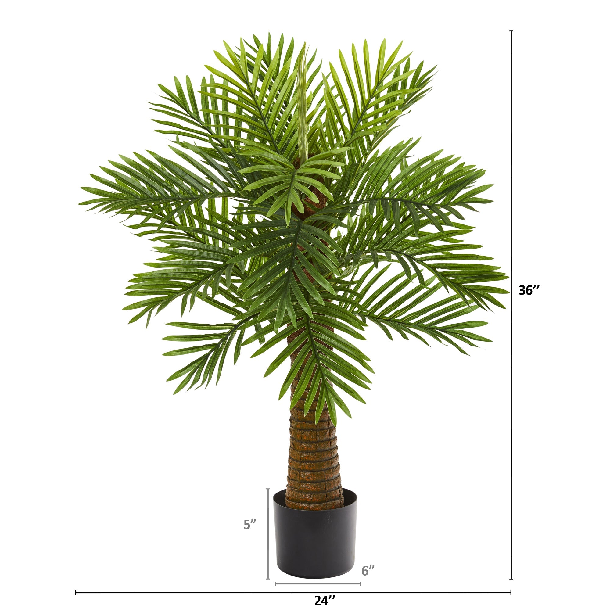 3' Robellini Palm Artificial Tree with Single Trunk | Zigeze