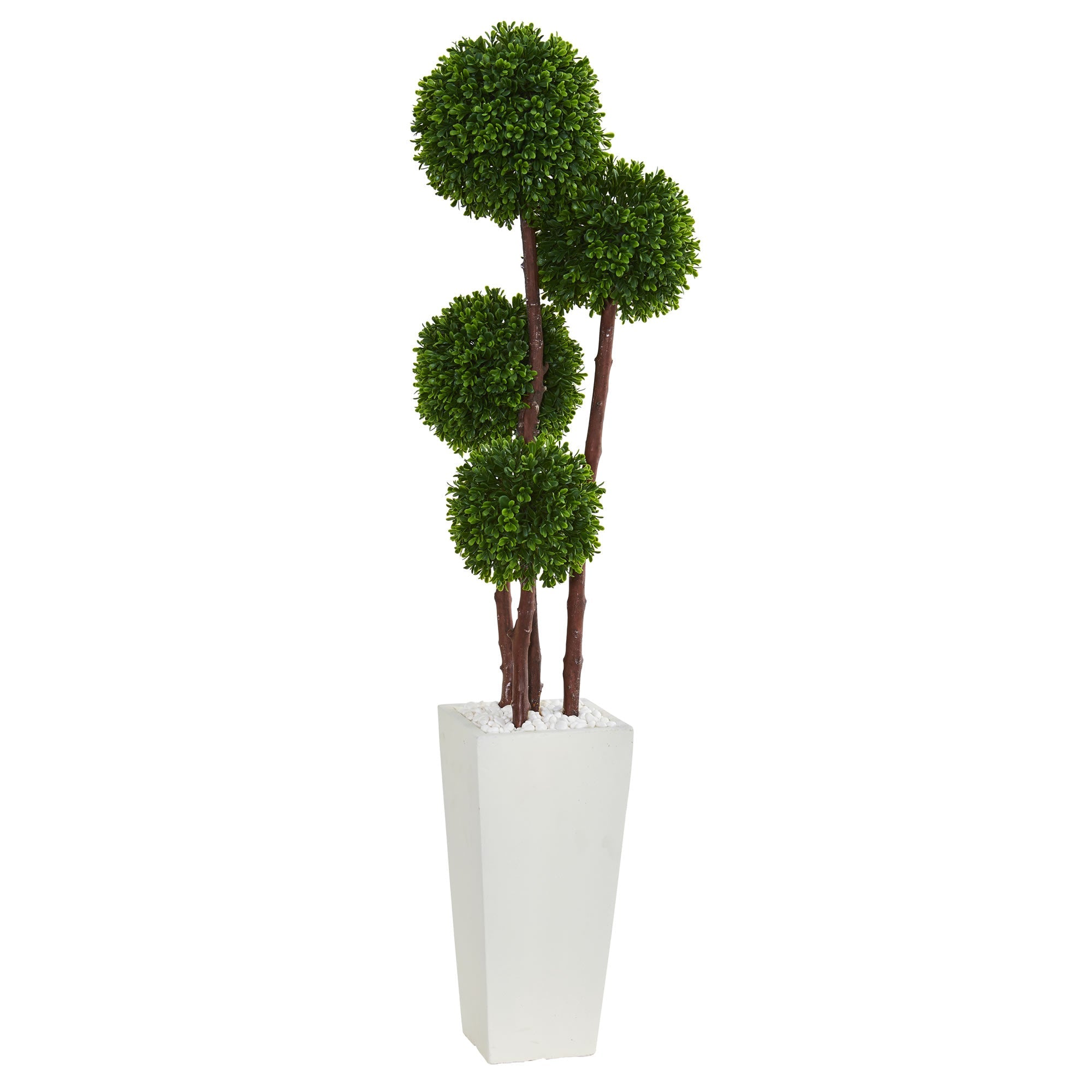 4' Boxwood Topiary Artificial Tree in Planter | Zigeze