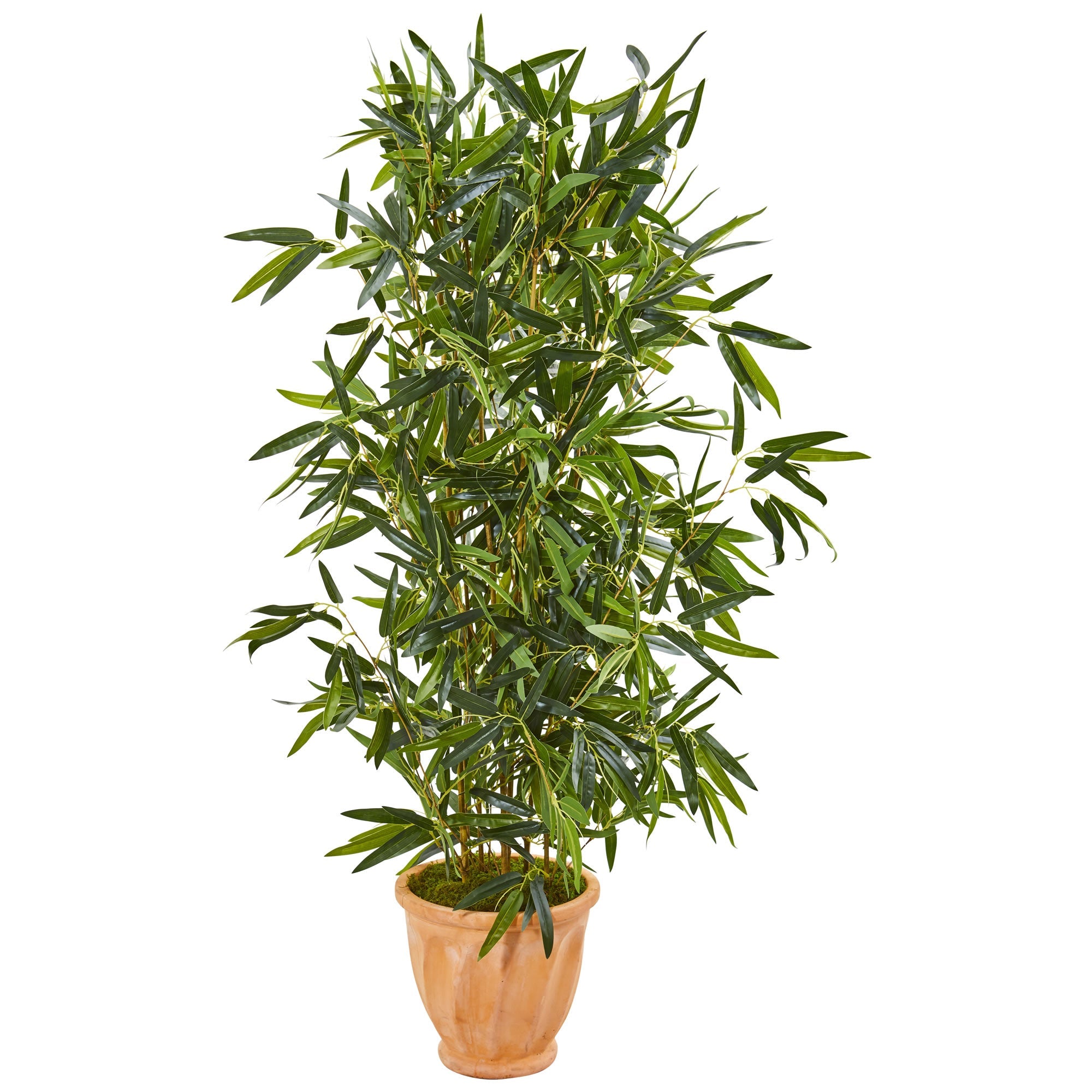 4.5' Bamboo Artificial Tree in Terra Cotta Planter (Real Touch) | Zigeze