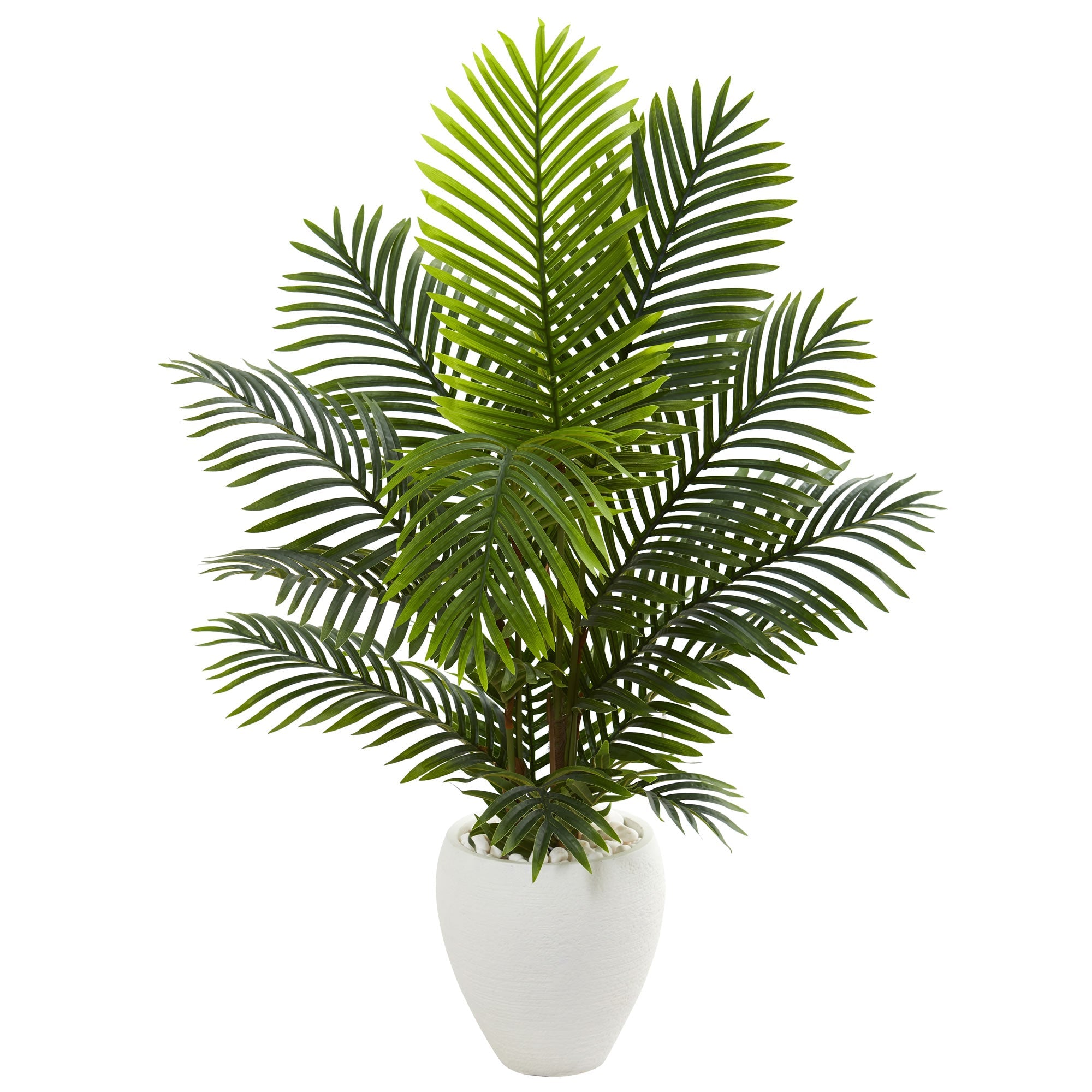 4.5' Paradise Palm Artificial Tree in White Planter | Zigeze