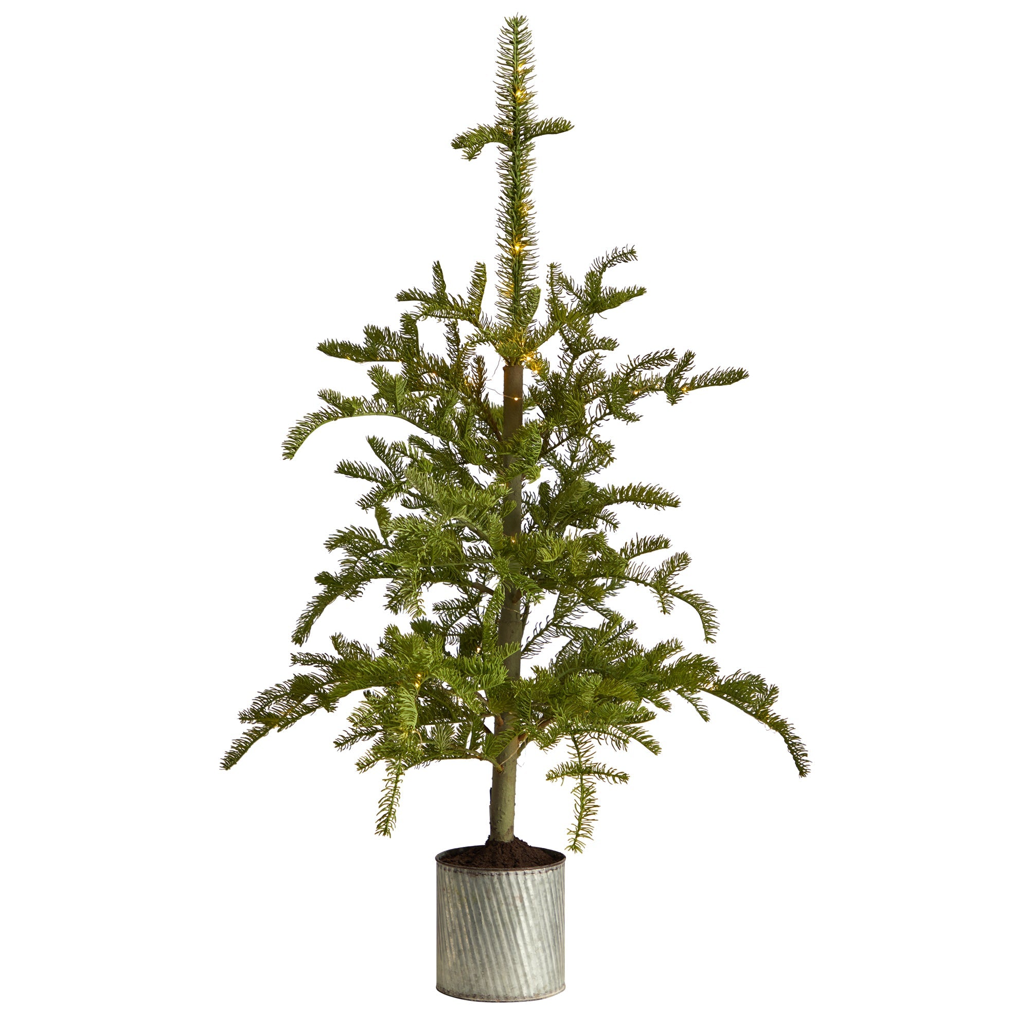 4.5' Pre - Lit Christmas Pine Tree in Decorative Planter | Zigeze