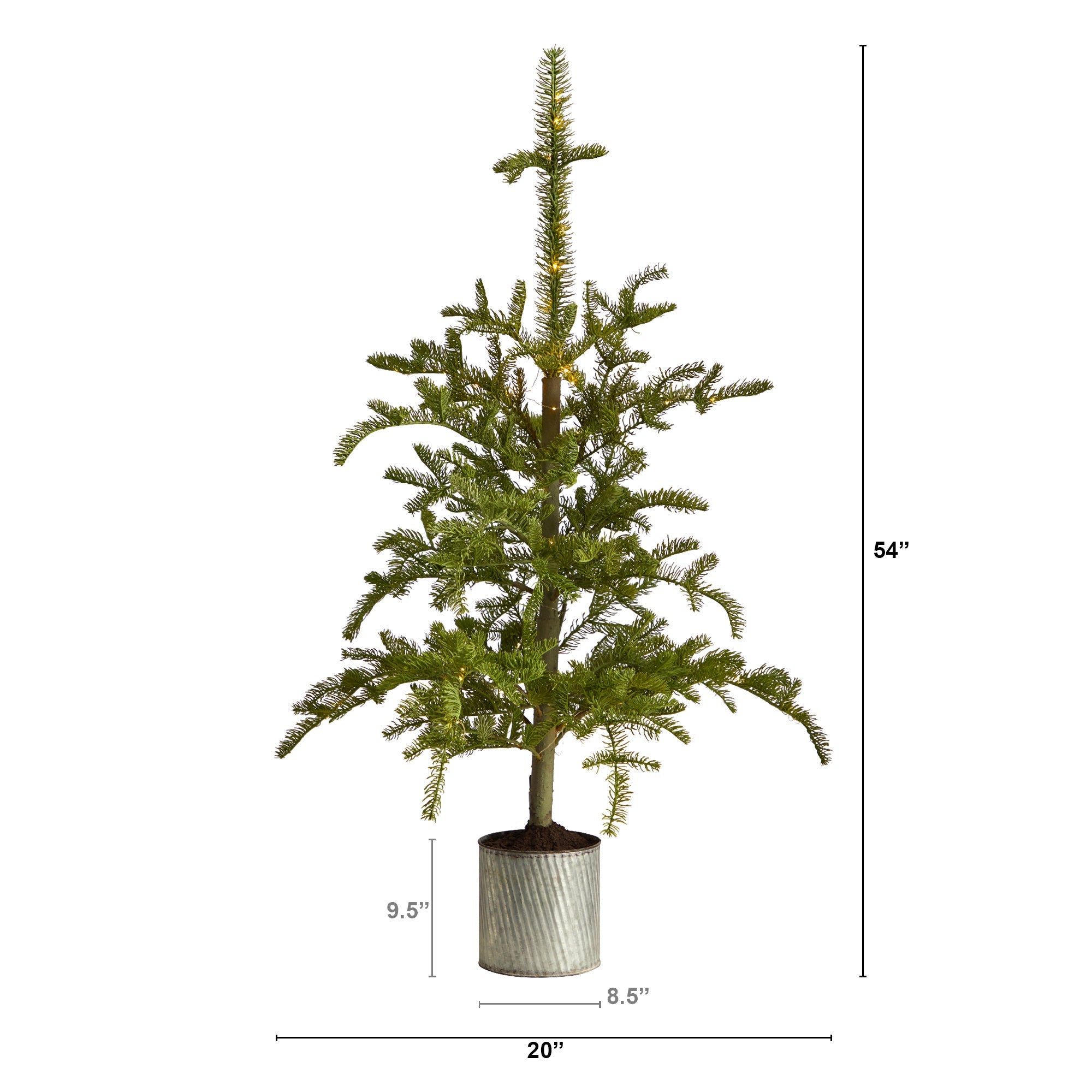 4.5' Pre - Lit Christmas Pine Tree in Decorative Planter | Zigeze