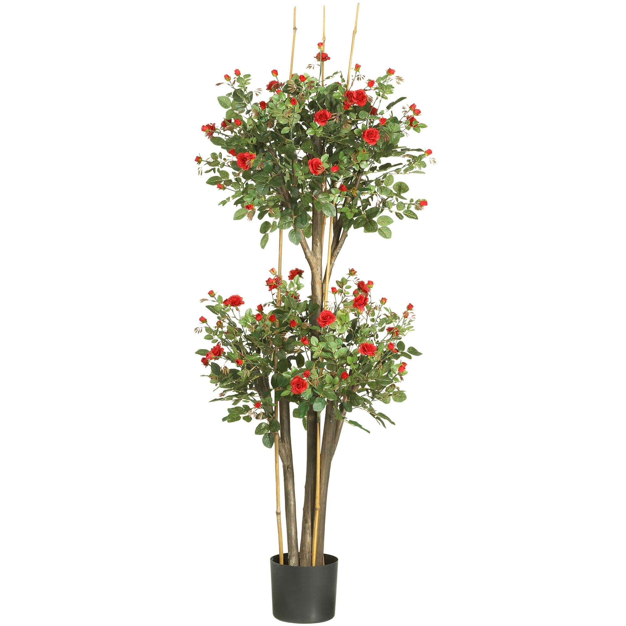 5 - Foot Artificial Mini Topiary - Styled Rose Silk Tree | Zigeze