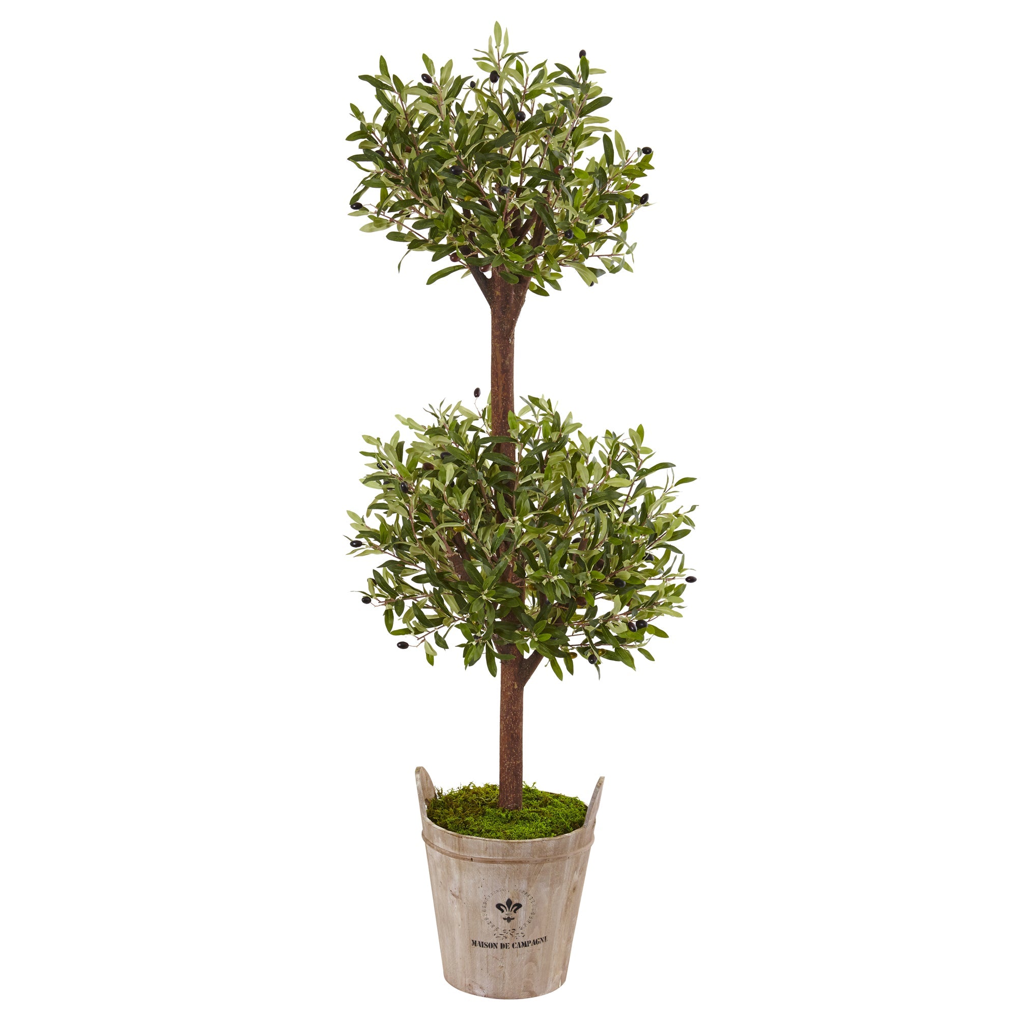 5 - Foot Artificial Olive Tree in Farmhouse Planter | Zigeze