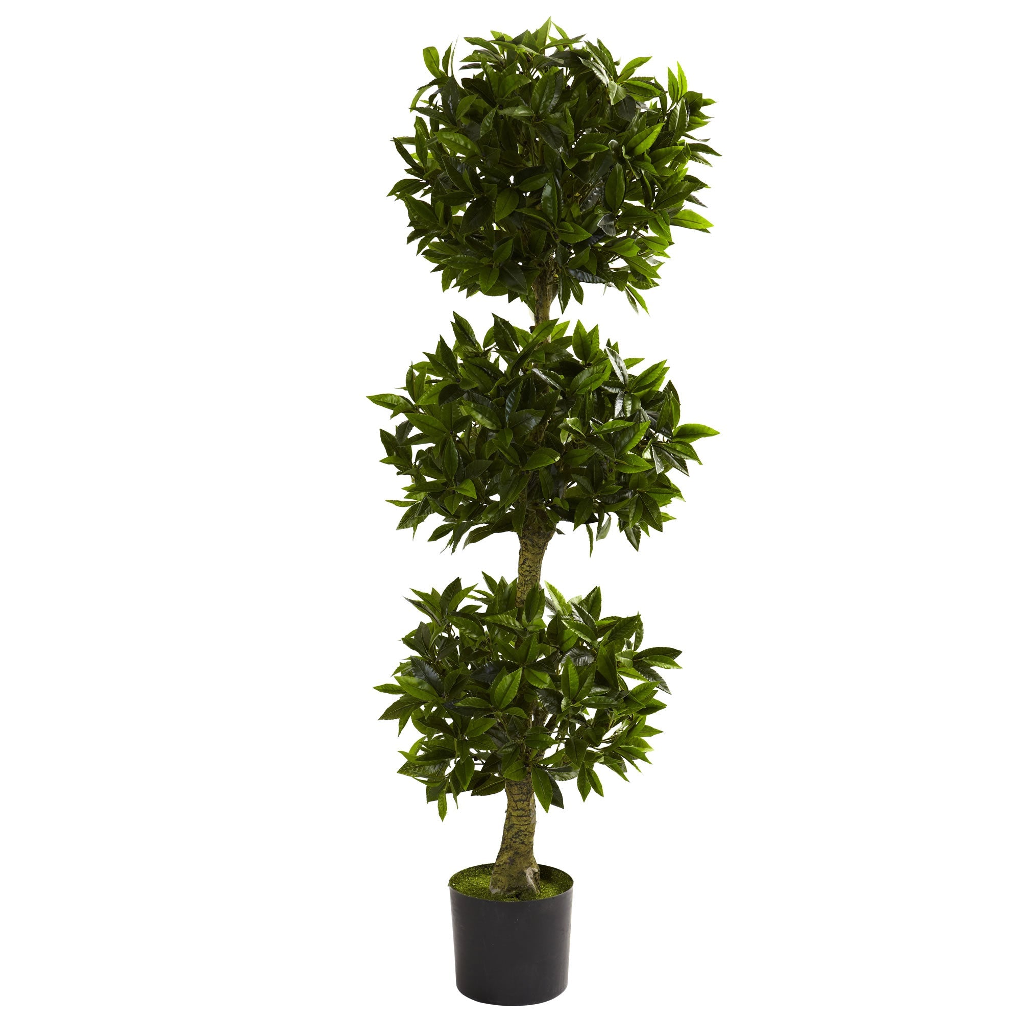 5 - Foot Artificial Triple Bay Leaf Topiary | Zigeze