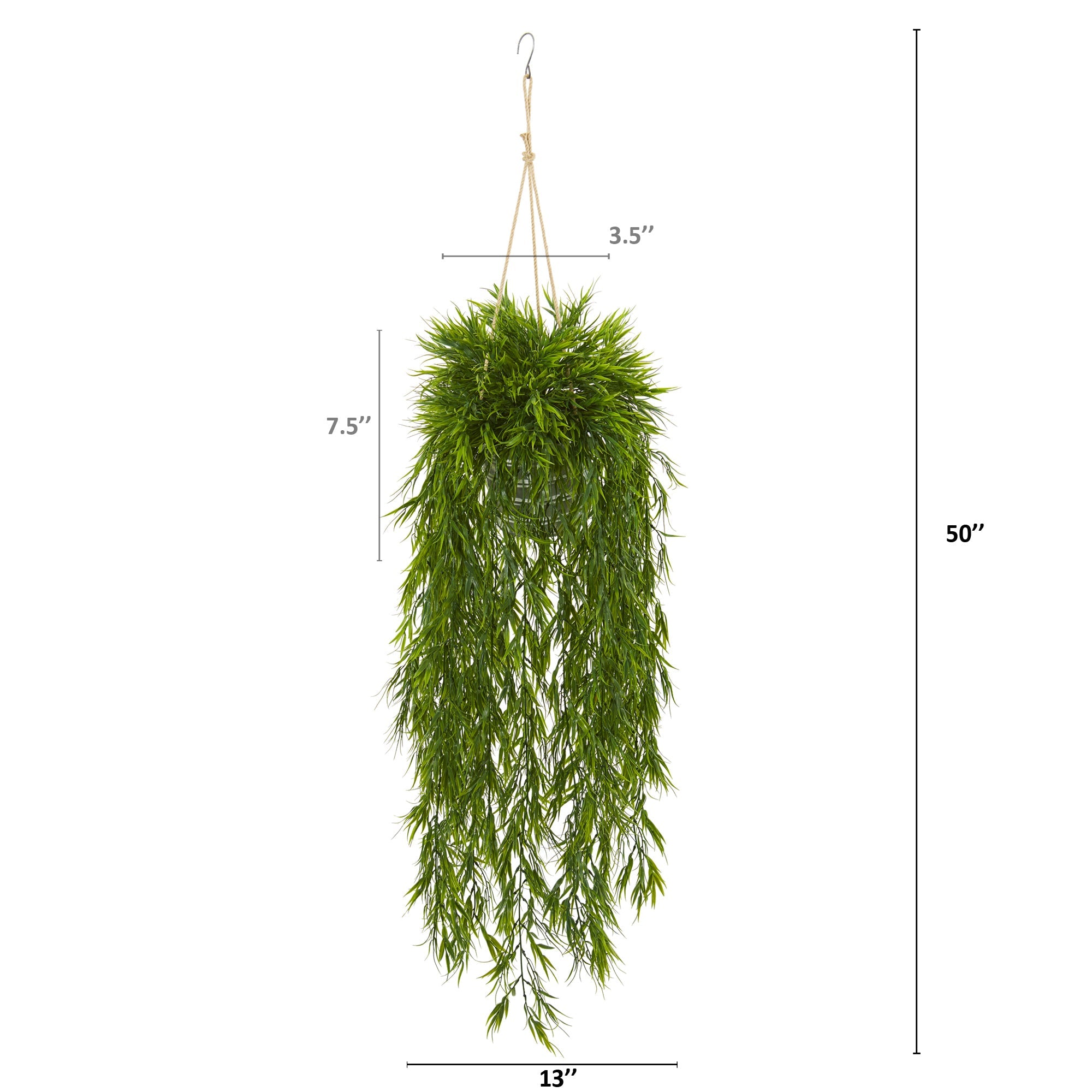 50" Mini Bamboo Artificial Plant in Hanging Metal Bucket | Zigeze