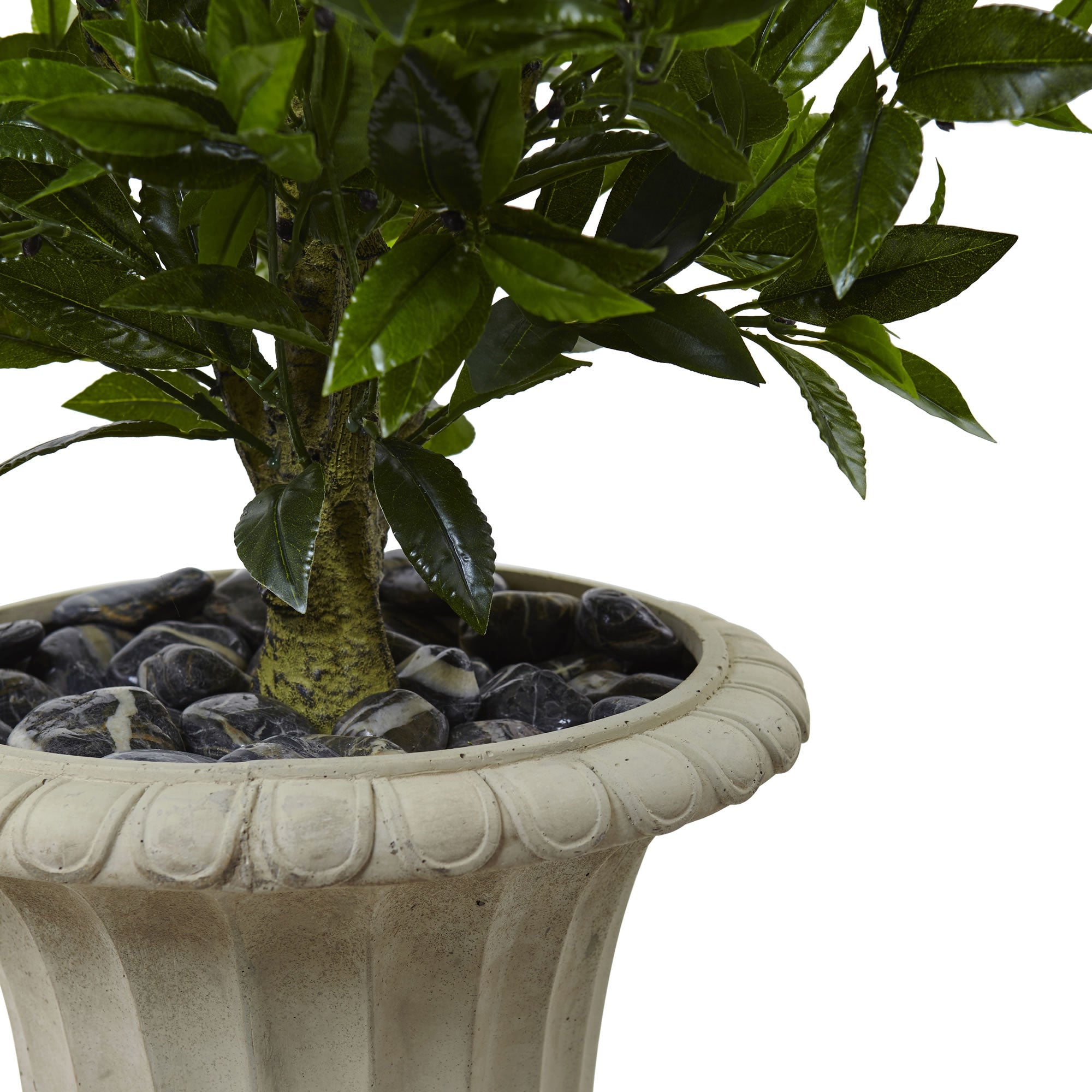 5.5 - Foot Artificial Triple Bay Leaf Topiary in Urn | Zigeze