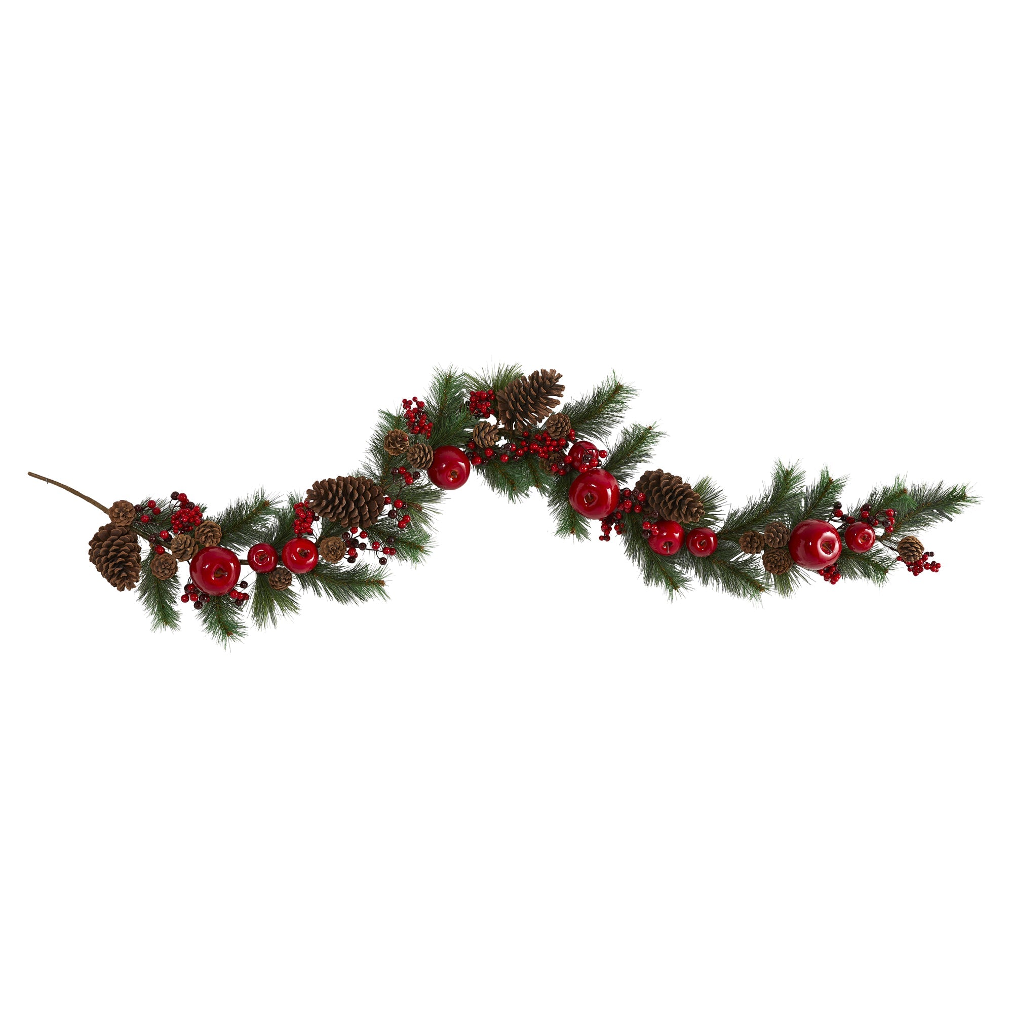 6' Garland with Apple, Berries, and Pine Cones | Zigeze