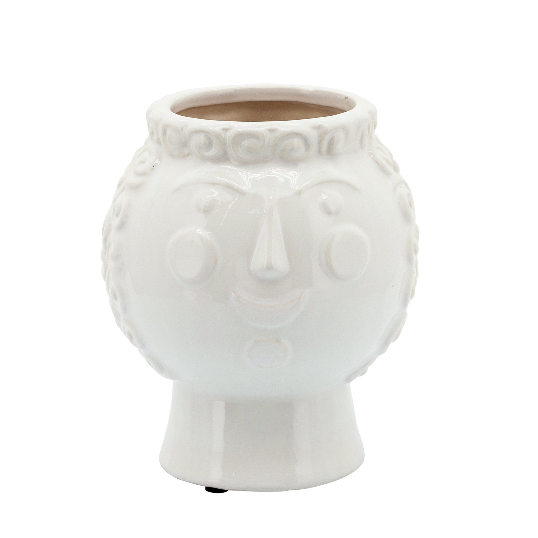 6" Grandma Face Planter, White | Zigeze