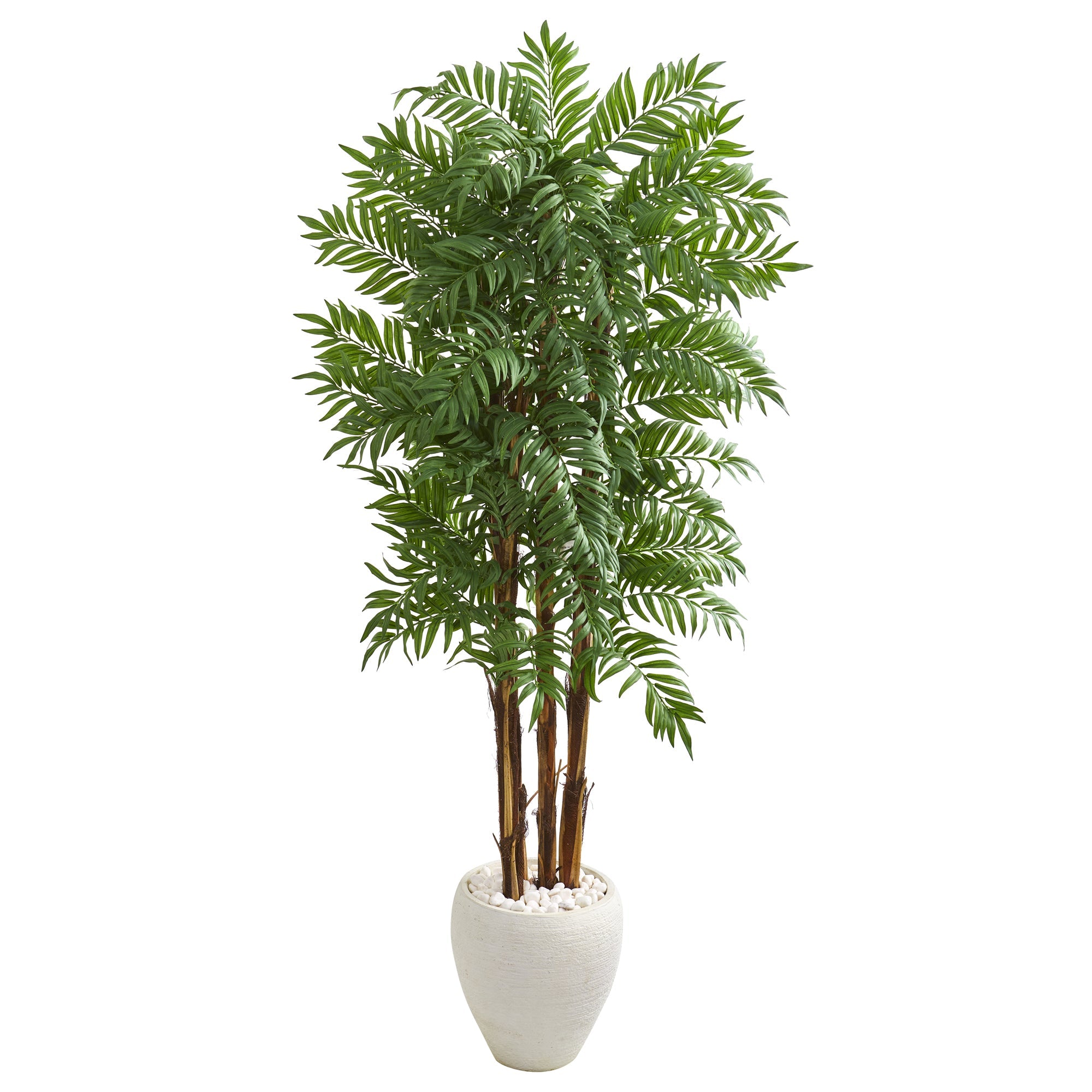 6' Parlour Artificial Palm Tree in White Planter | Zigeze