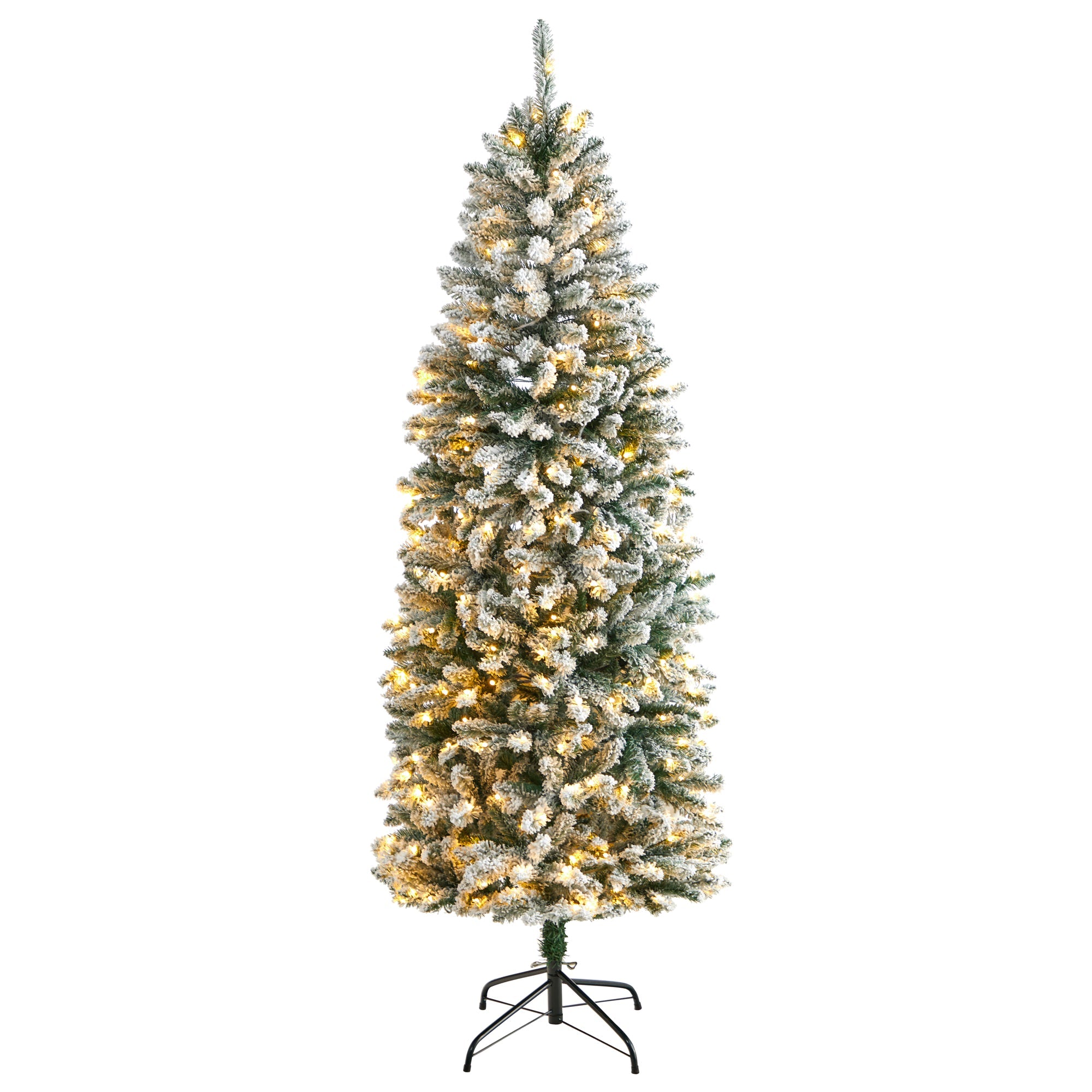 6' Slim Flocked Montreal Fir with 250 Lights | Zigeze