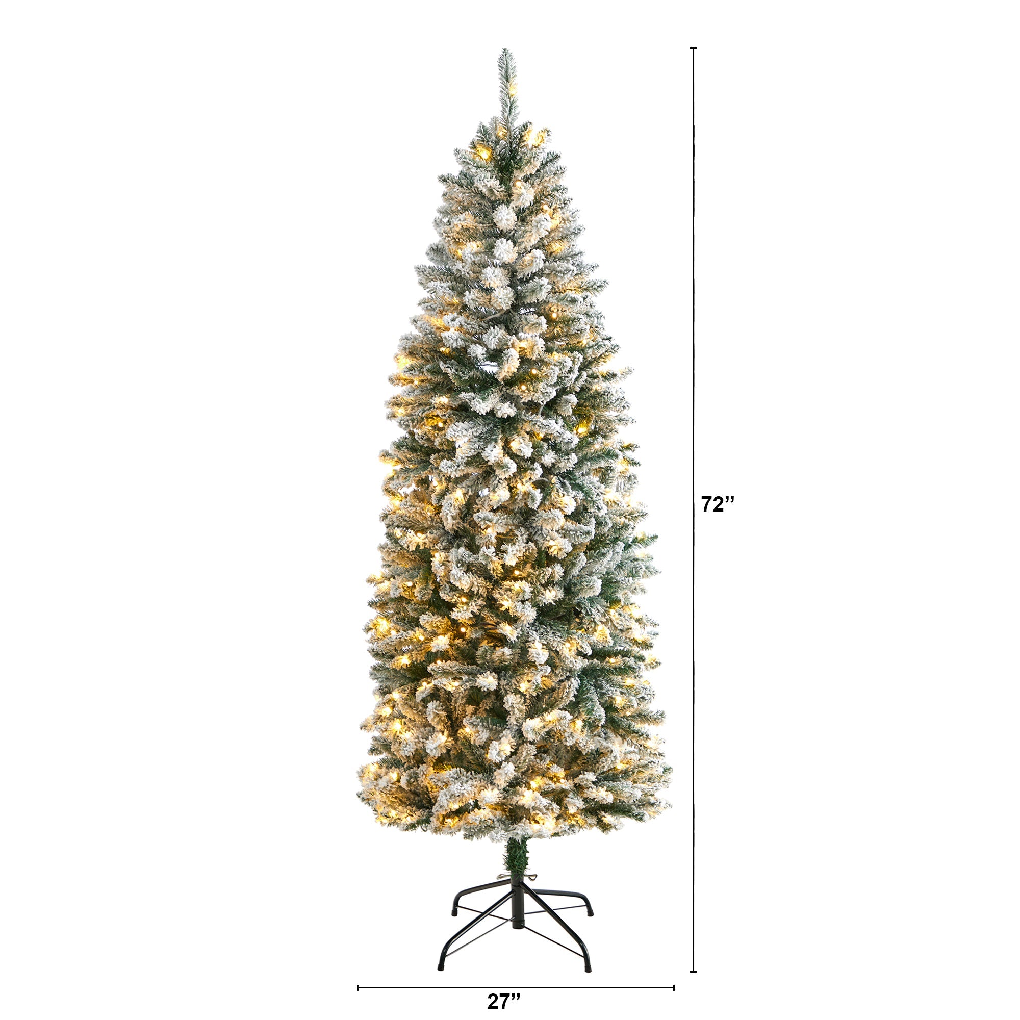 6' Slim Flocked Montreal Fir with 250 Lights | Zigeze