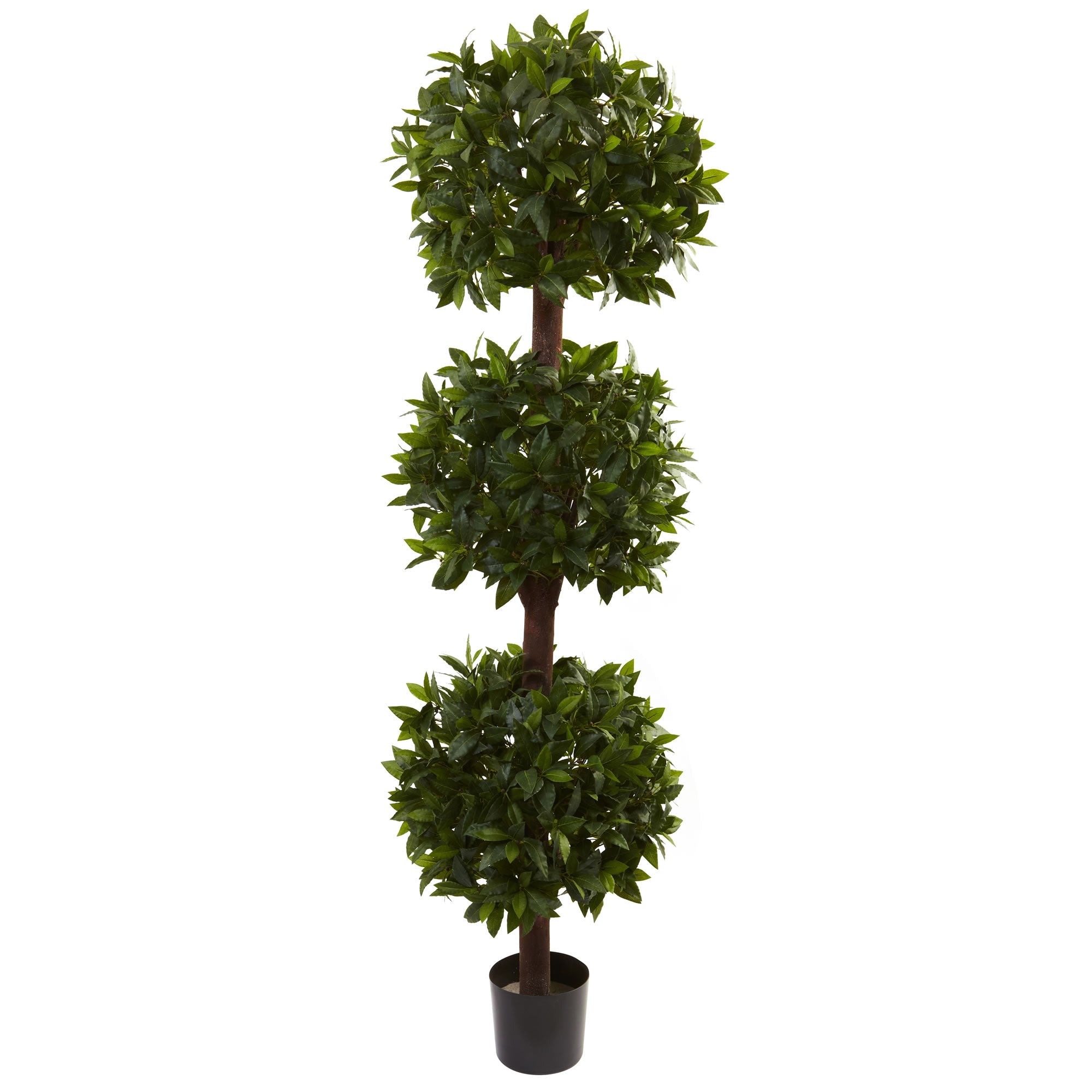 6.5 - Foot Artificial Sweet Bay Triple Ball Topiary | Zigeze