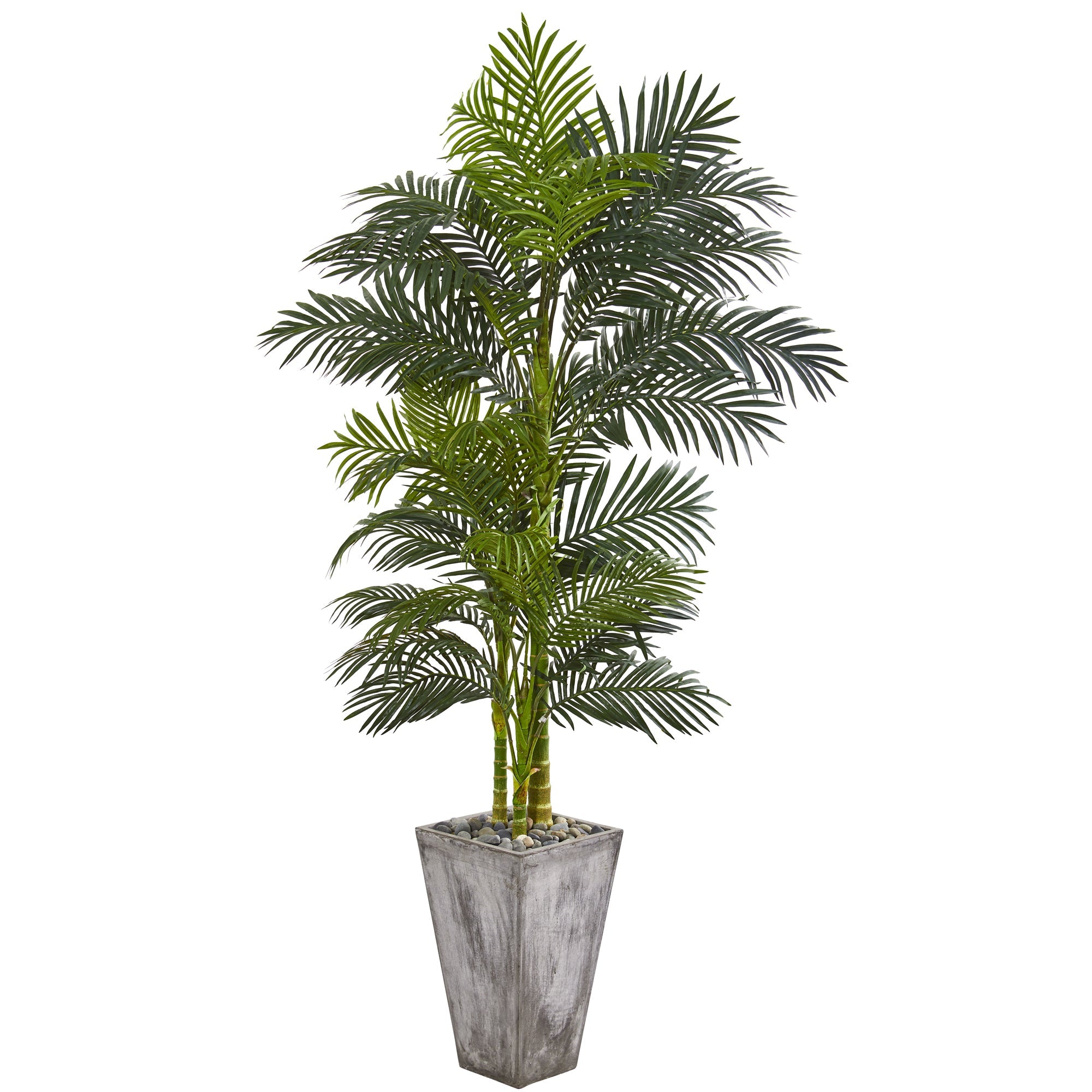 7' Golden Cane Artificial Palm Tree in Planter | Zigeze