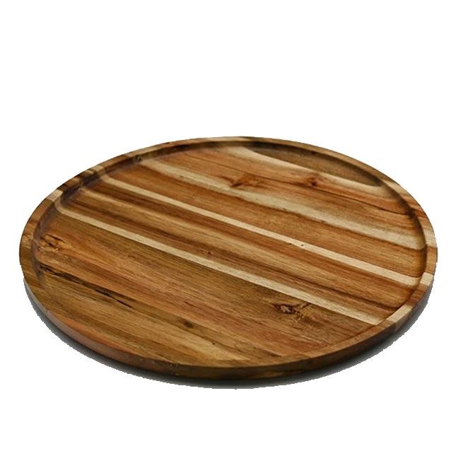 Acacia Wood 14" Round Platters, Set of 3 | Zigeze