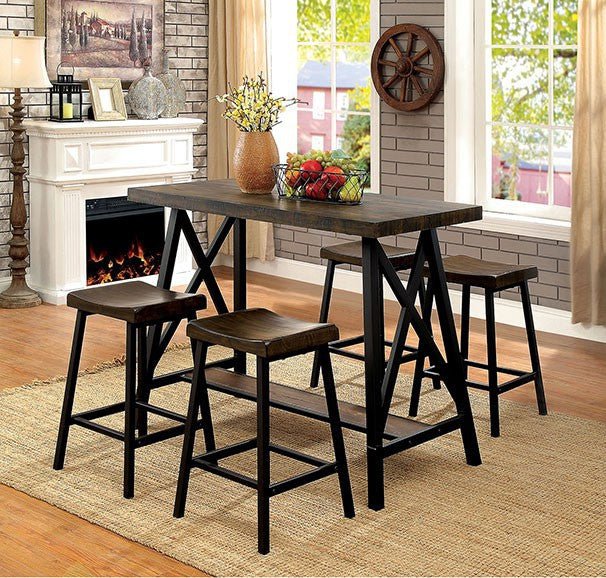 Addis Industrial Counter Height Dining Stool (Set of 2) | Zigeze