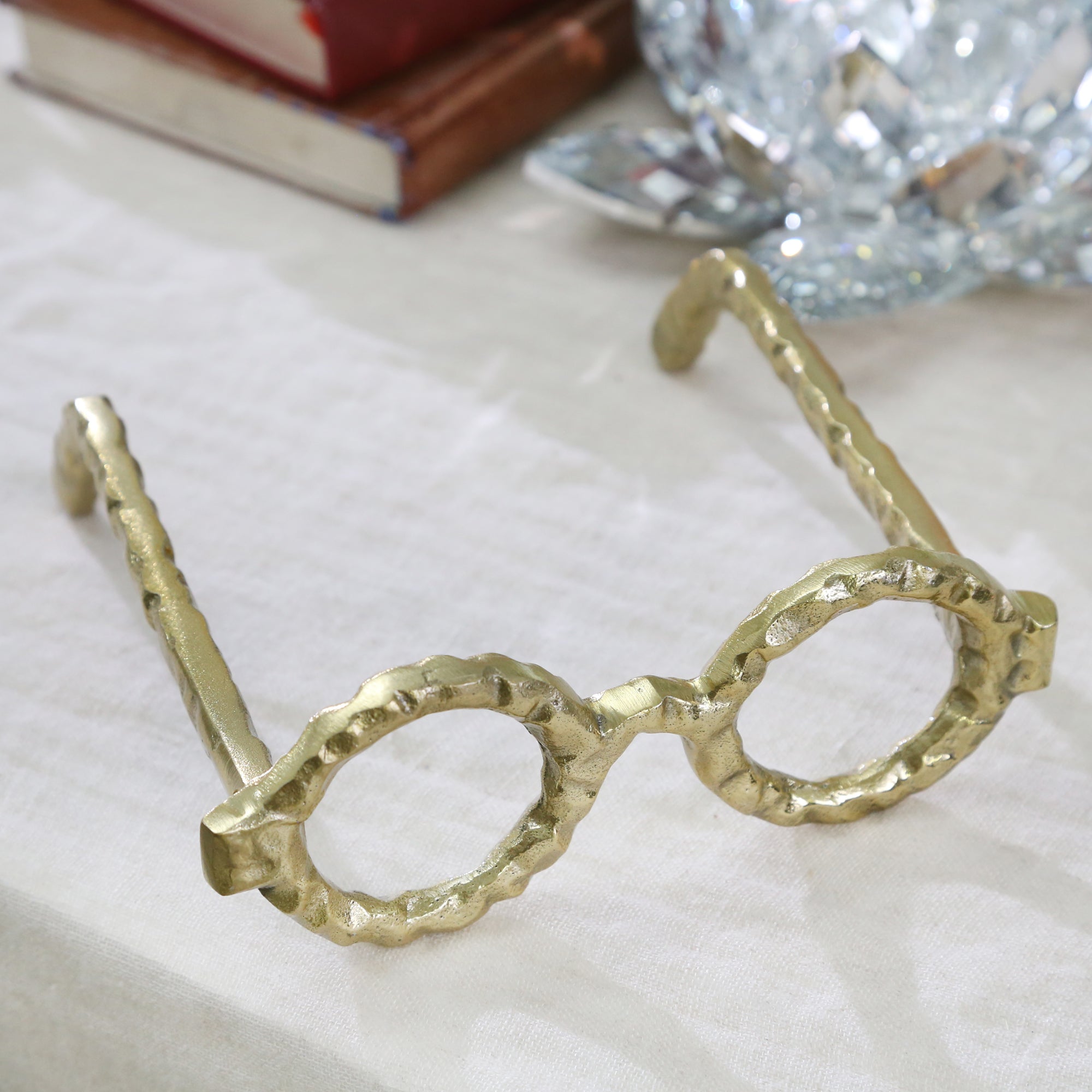 Aluminum Glasses Sculpture, Gold | Zigeze