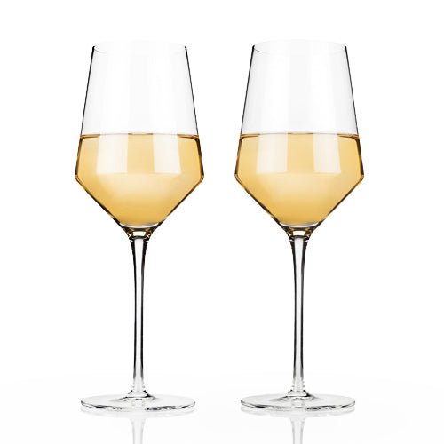 Angled Crystal Chardonnay Glasses | Zigeze