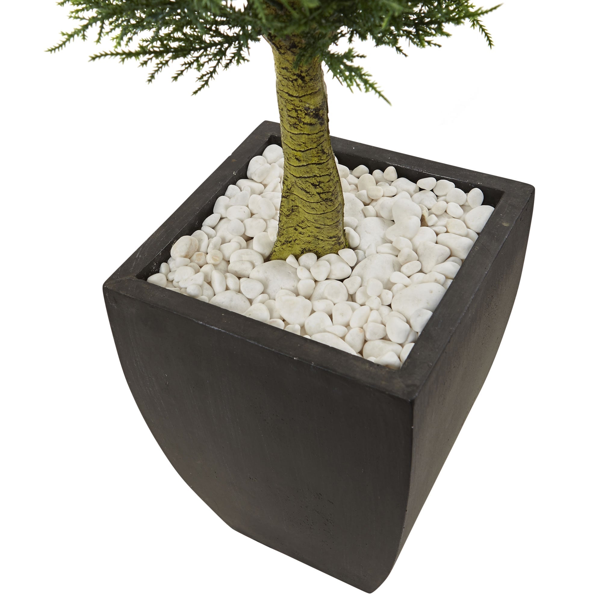 Artificial Cypress Topiary with Black Planter | Zigeze