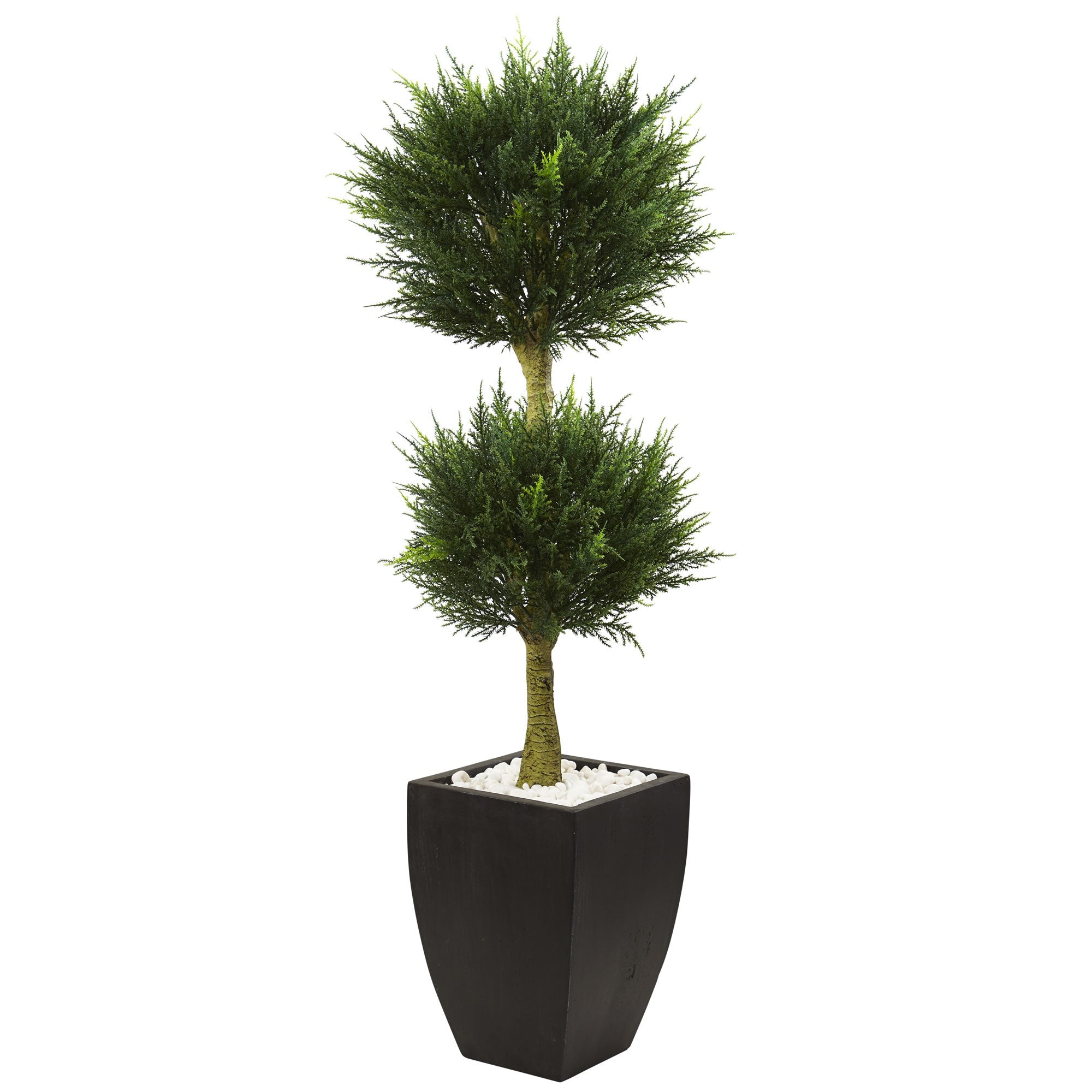 Artificial Cypress Topiary with Black Planter | Zigeze