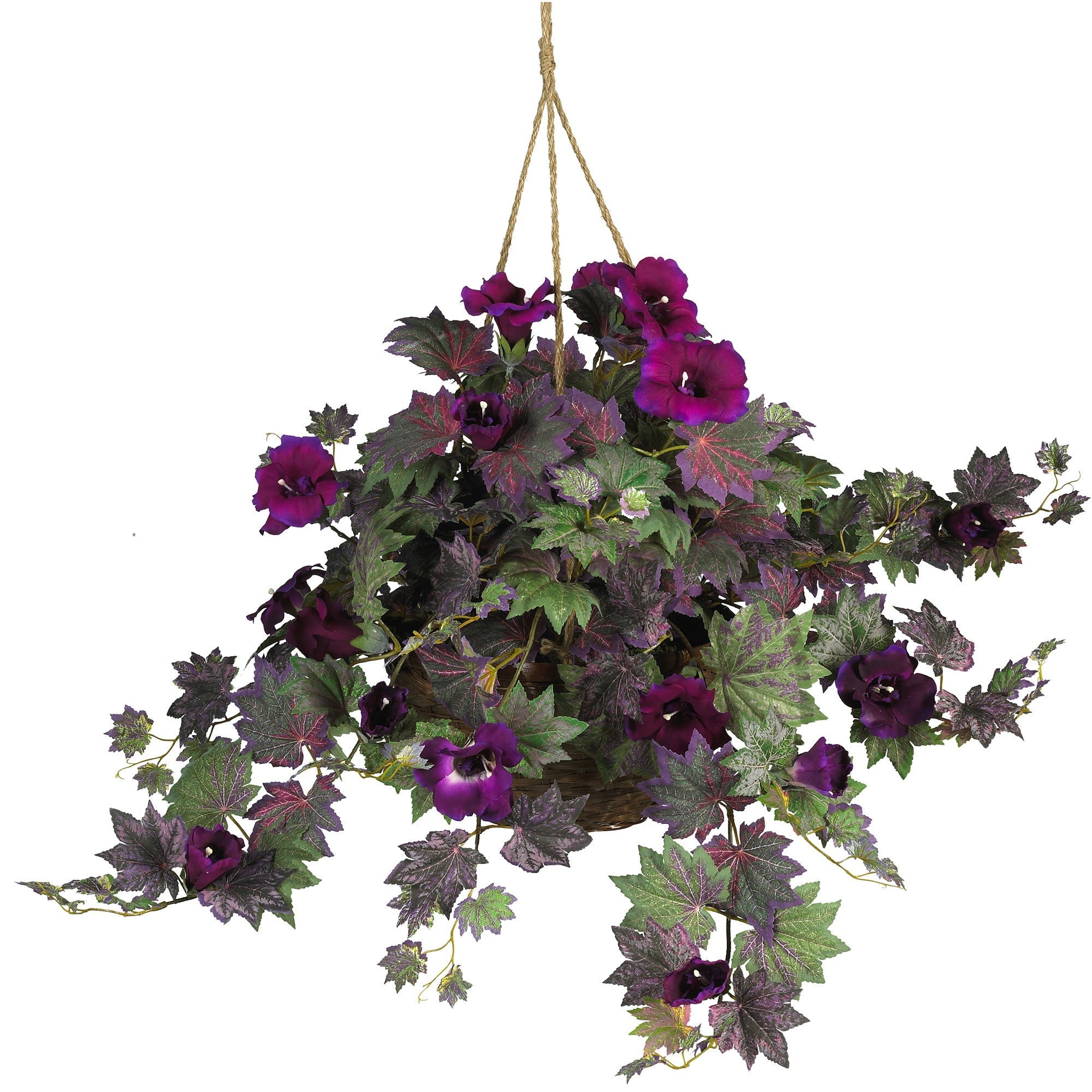 Artificial Morning Glory Plant in Hanging Basket | Zigeze