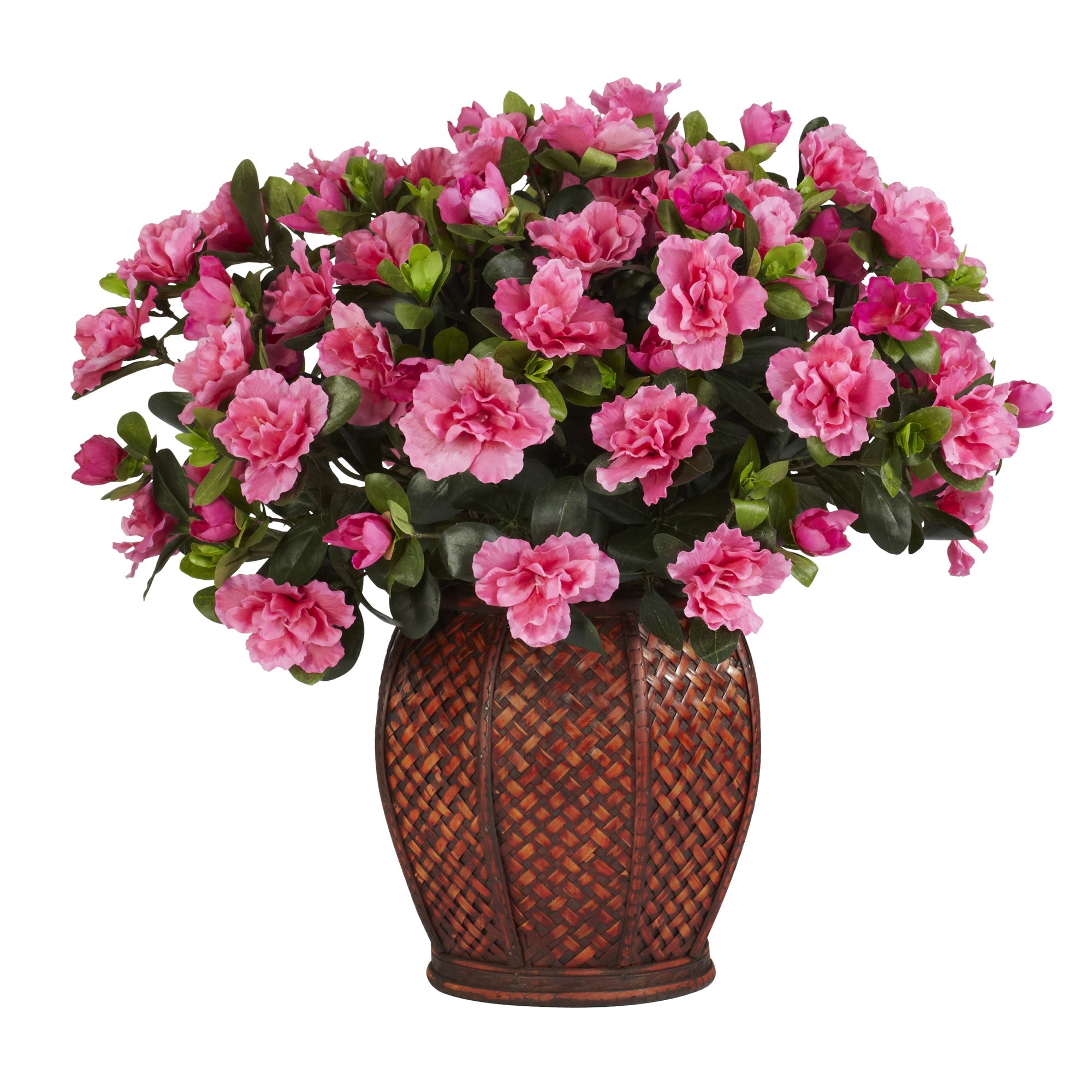 Artificial Silk Azalea Plant Arrangement wth Vase | Zigeze