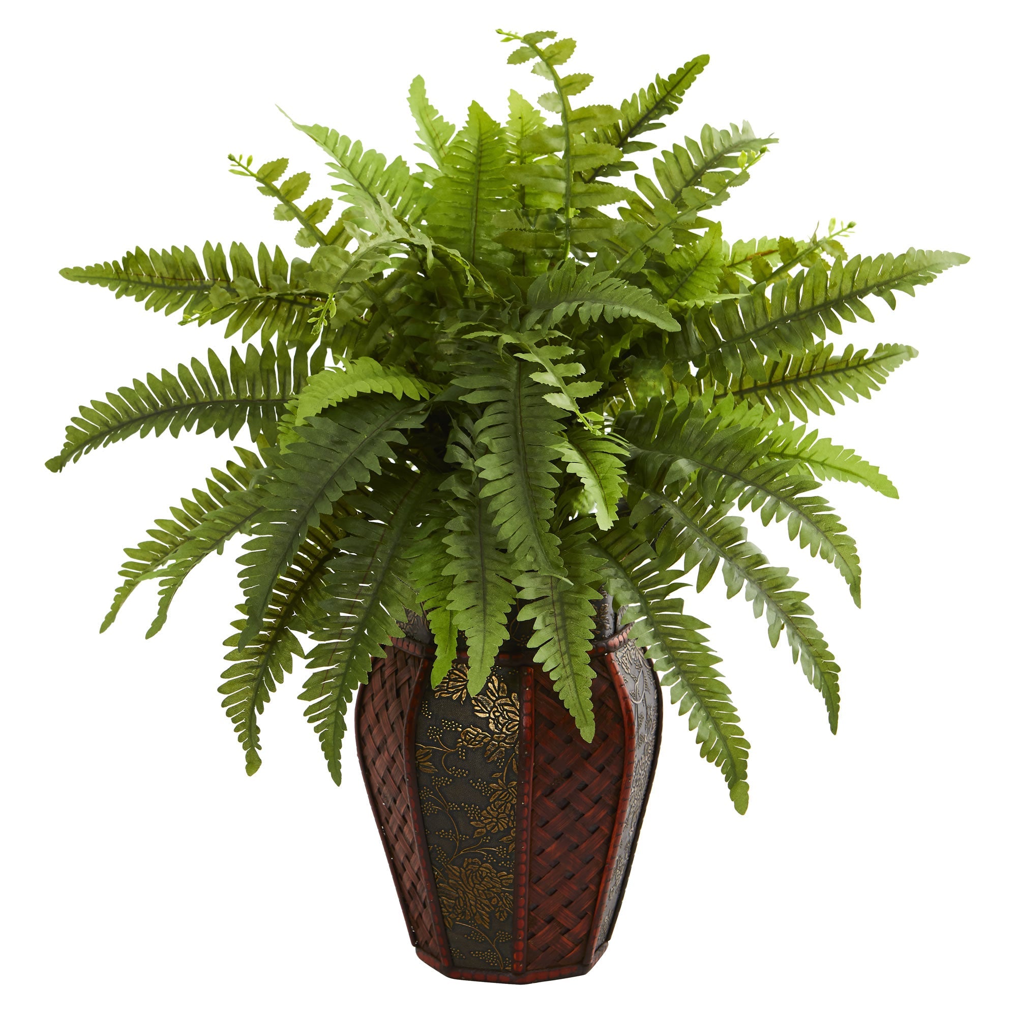 Boston Fern Artificial Plant in Decorative Planter | Zigeze