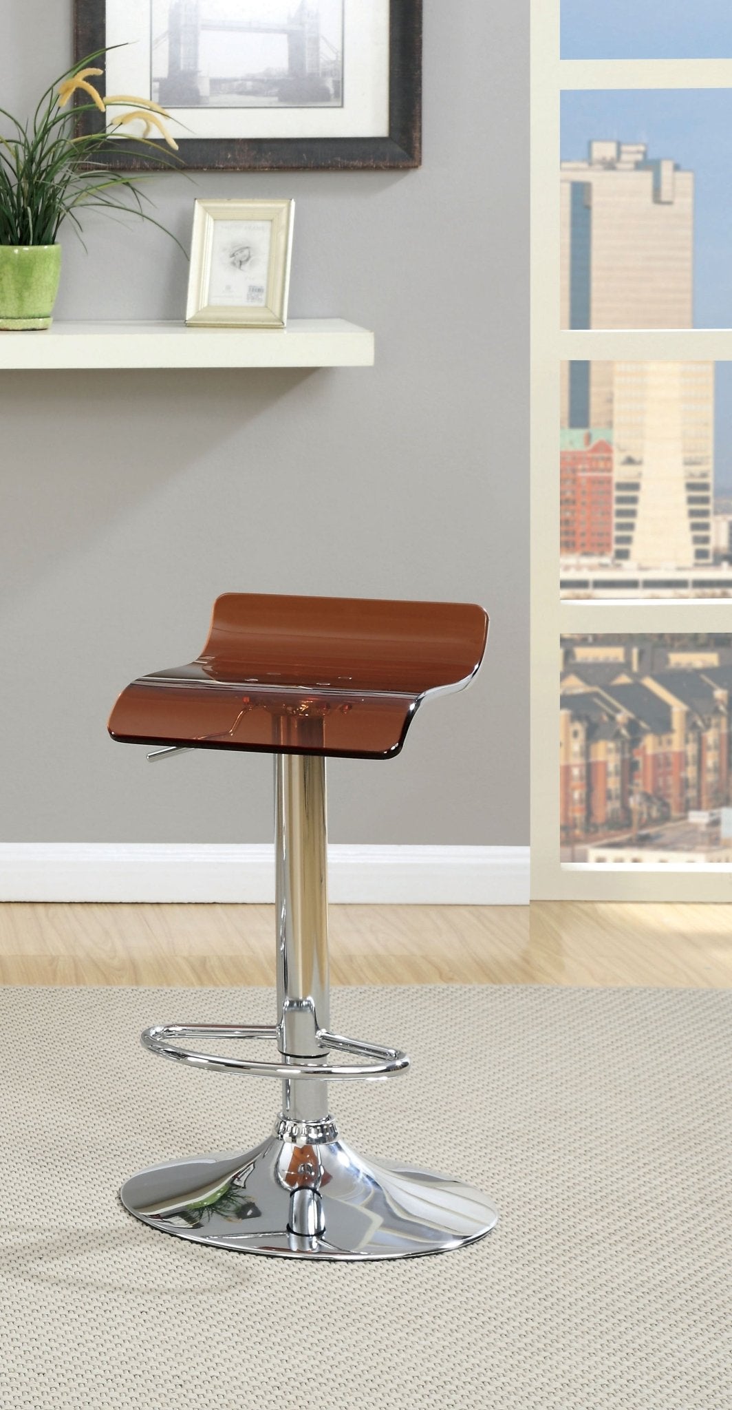 Brown Adjustable Bar Stool (Set of 2) | Zigeze