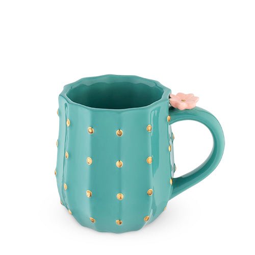 Ceramic Cactus Mug with Gold Accents | Zigeze