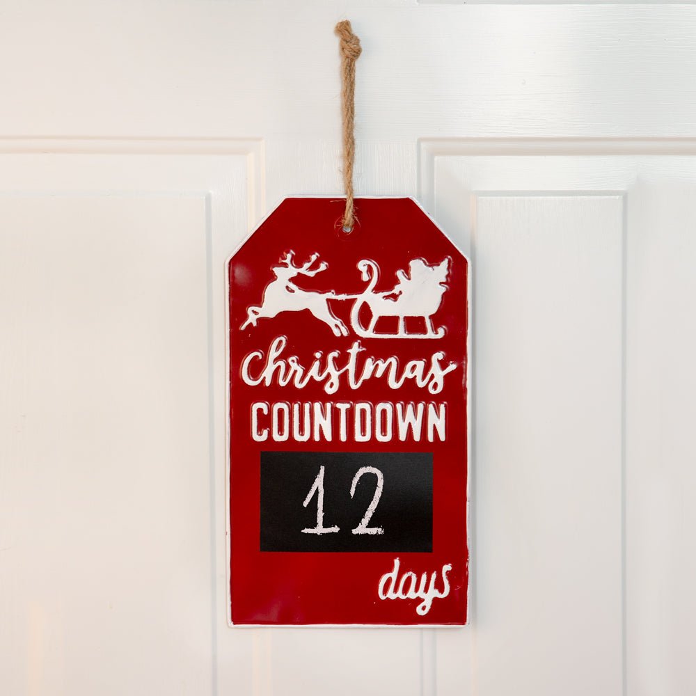 Christmas Countdown Metal Wall Sign with Chalkboard | Zigeze