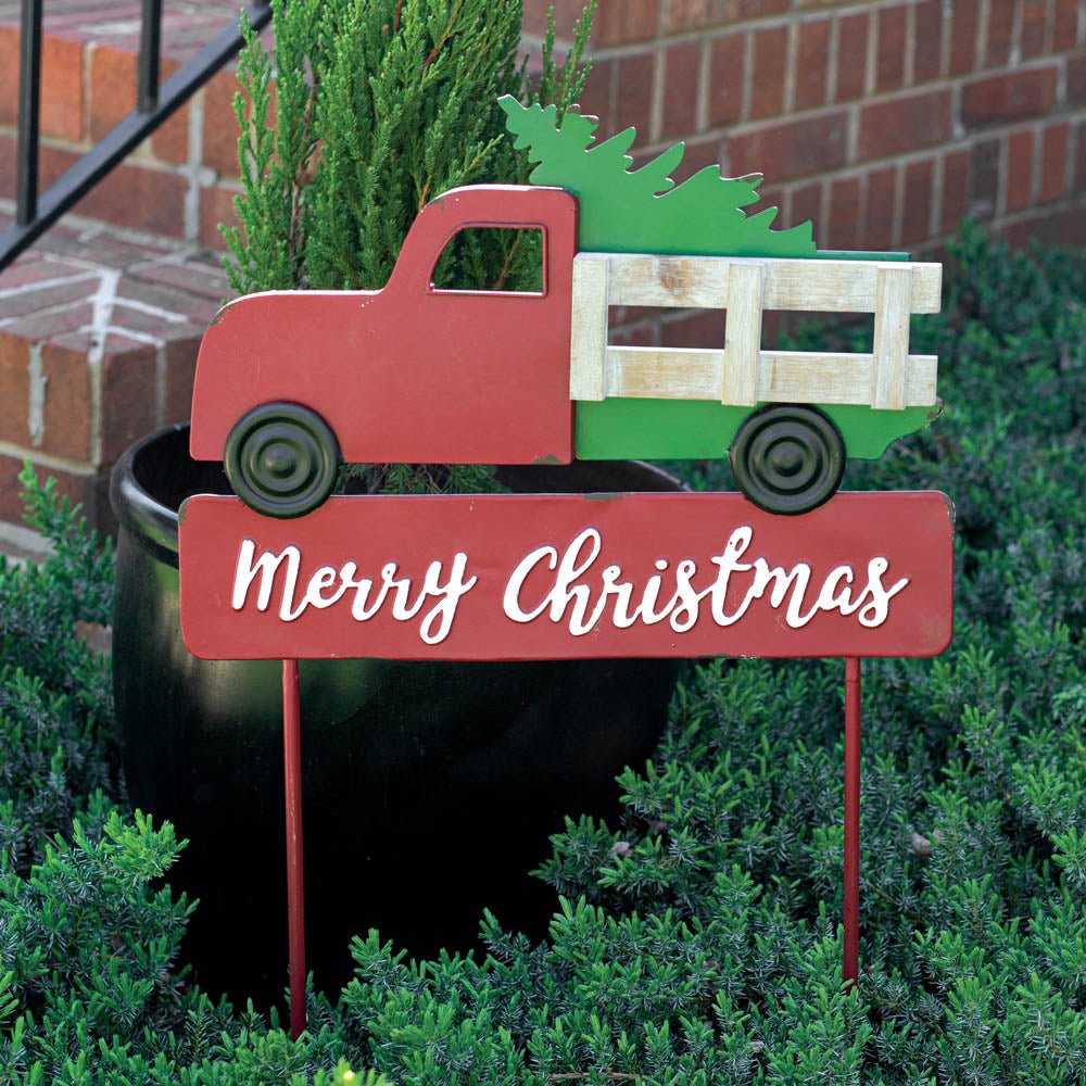 Christmas Truck Garden Stake | Zigeze