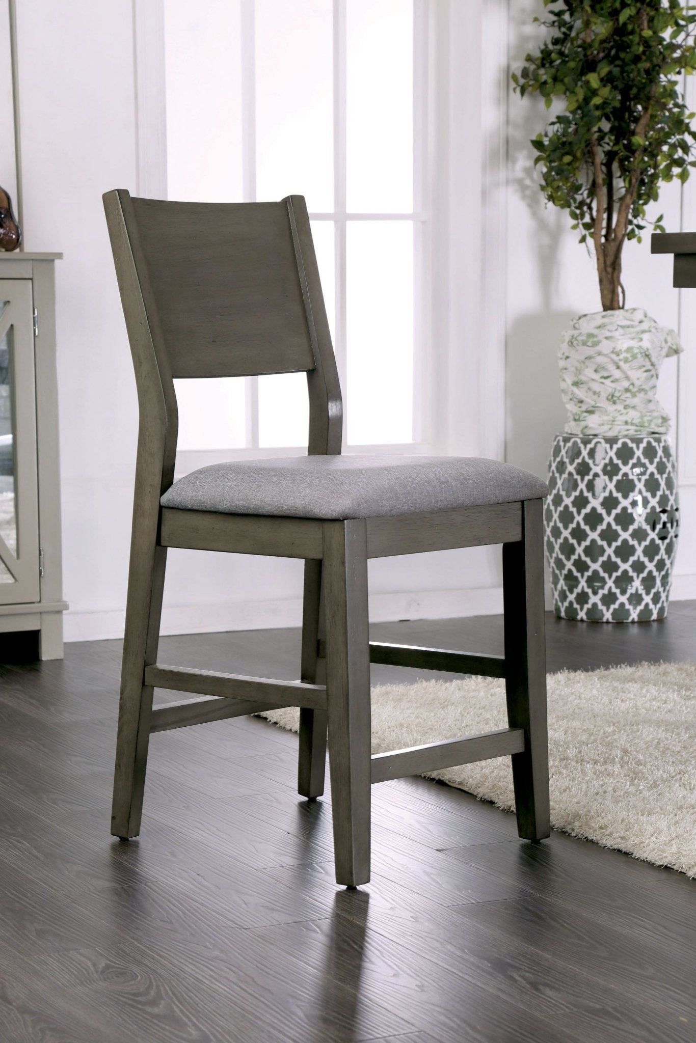 Contemporary Pub Chair in Gray, Set of 2 | Zigeze