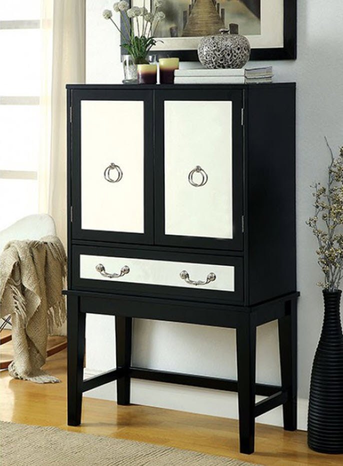 Contemporary Wine Cabinet in Black | Zigeze