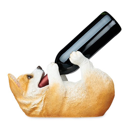 Corgi Single Wine Bottle Holder, Polyresin | Zigeze