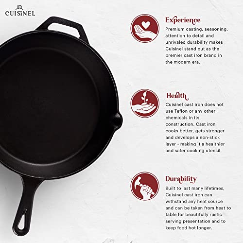 Cuisinel 12 - inch Cast Iron Skillet with Holder | Zigeze