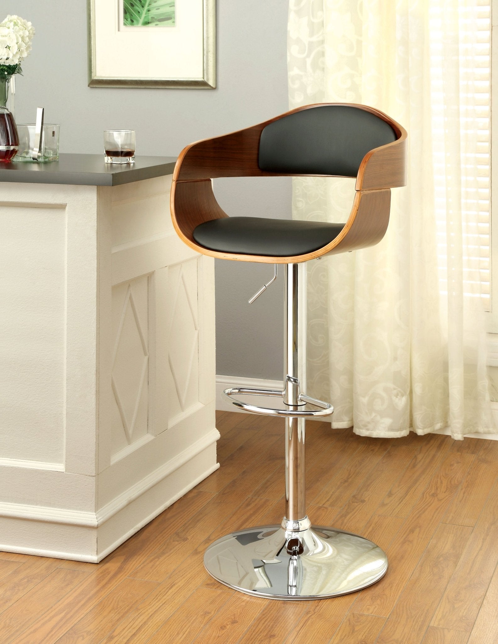 Dark Oak Swivel Bar Height Stool | Zigeze