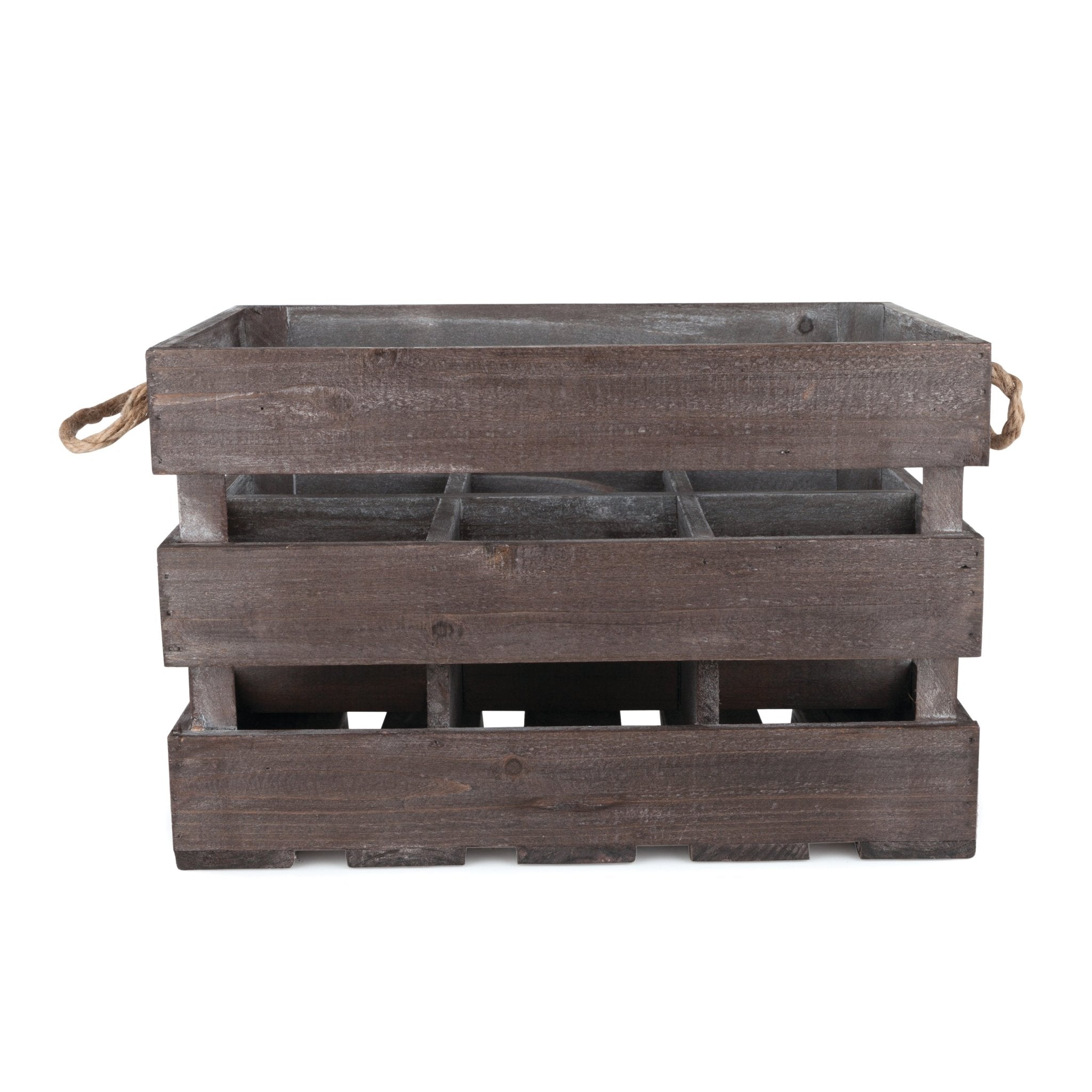 Farmhouse Design Wooden 6 - Bottle Crate | Zigeze