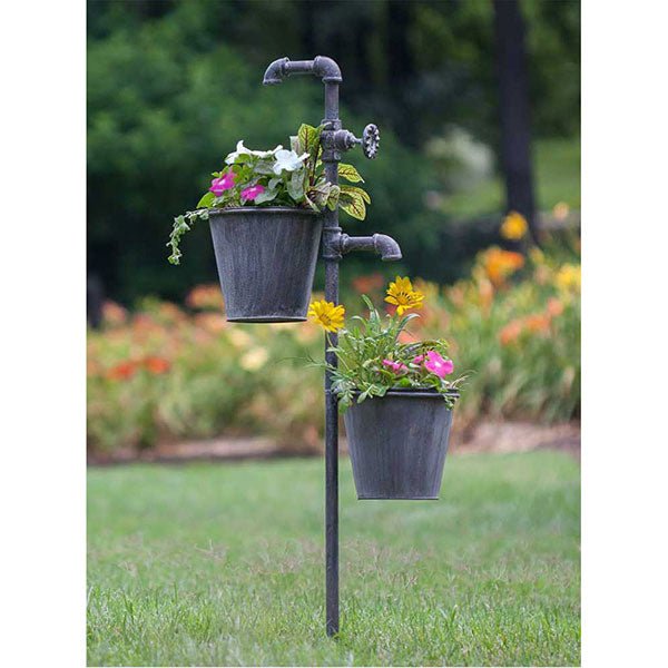 Faucet Garden Stake with Two Planters | Zigeze