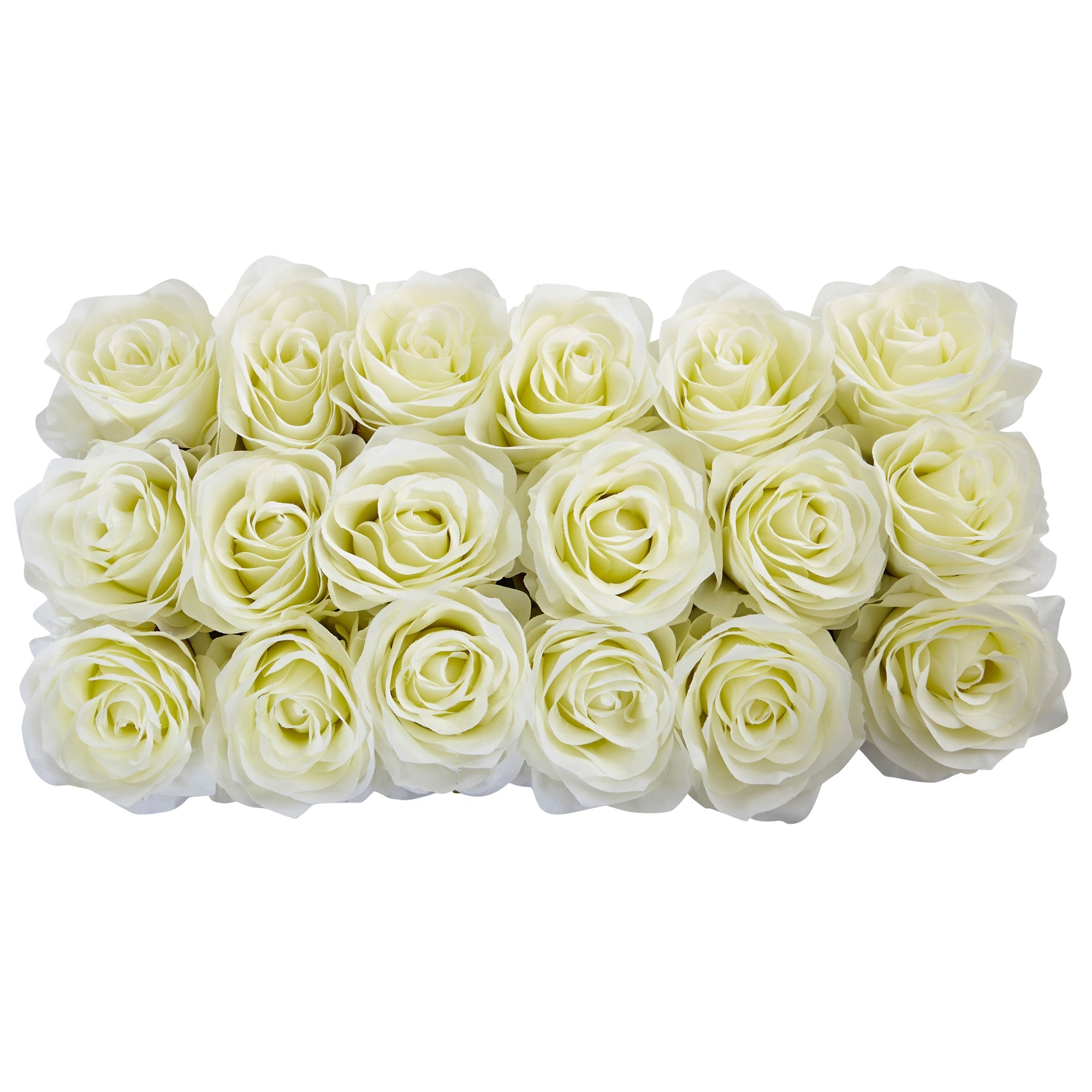 Faux White Roses in Black Rectangular Planter | Zigeze