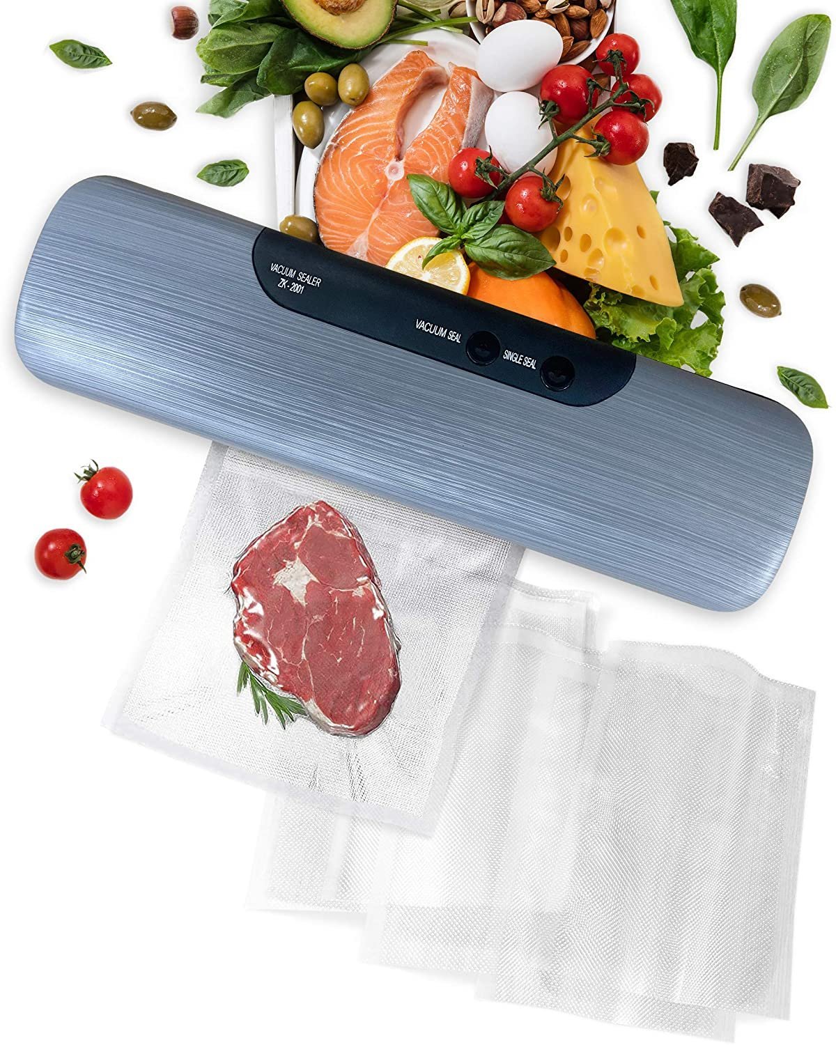 Food Preserver Vacuum Sealer with Bags, Gray | Zigeze