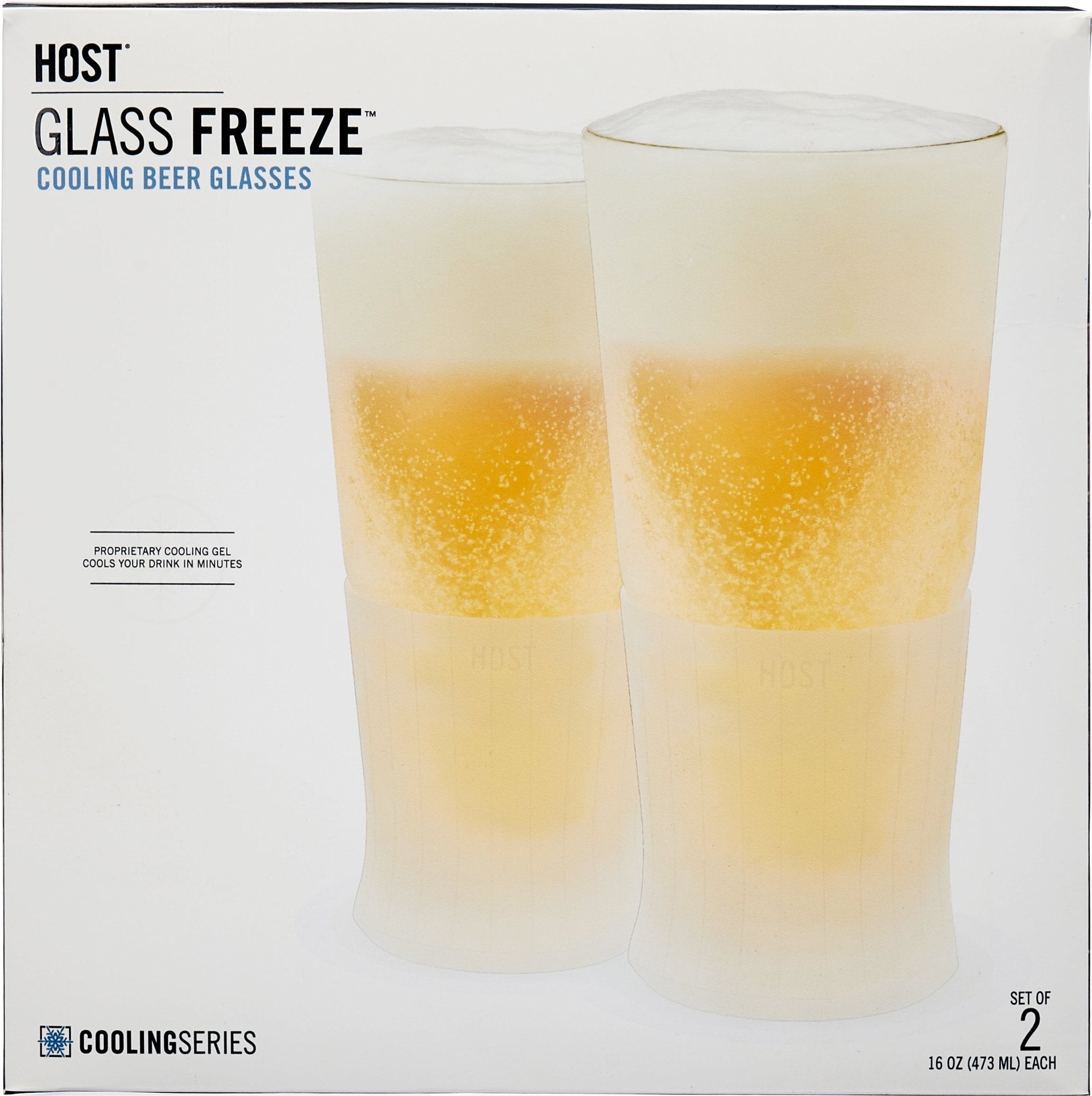 Glass Freeze, Cooling Beer Glass (Set of 2) | Zigeze